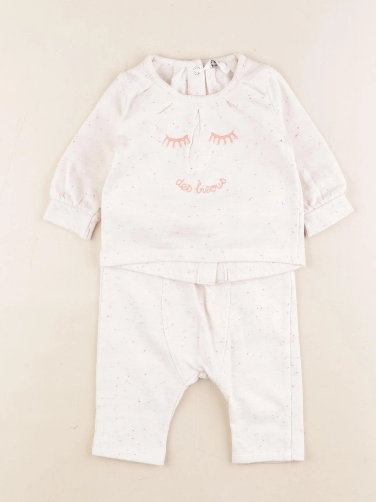 La Redoute - ensemble beige, rose - 3 mois