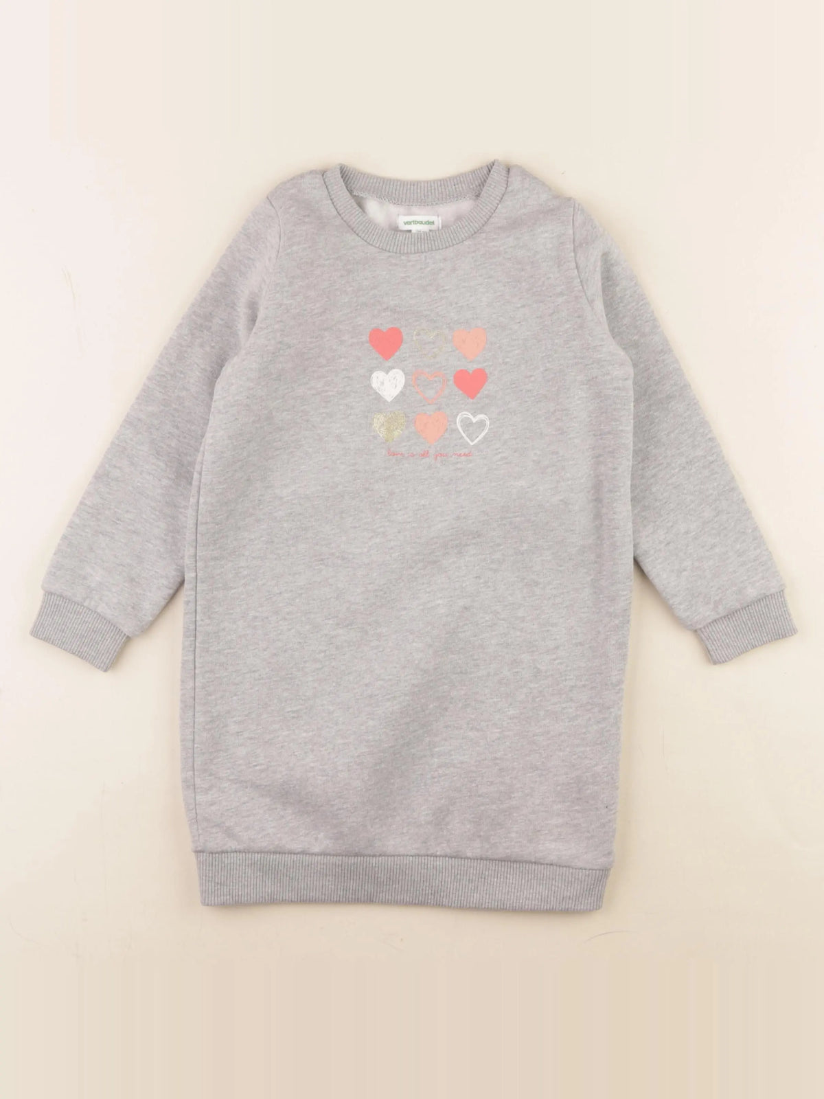 Vertbaudet - robe gris - 4 ans