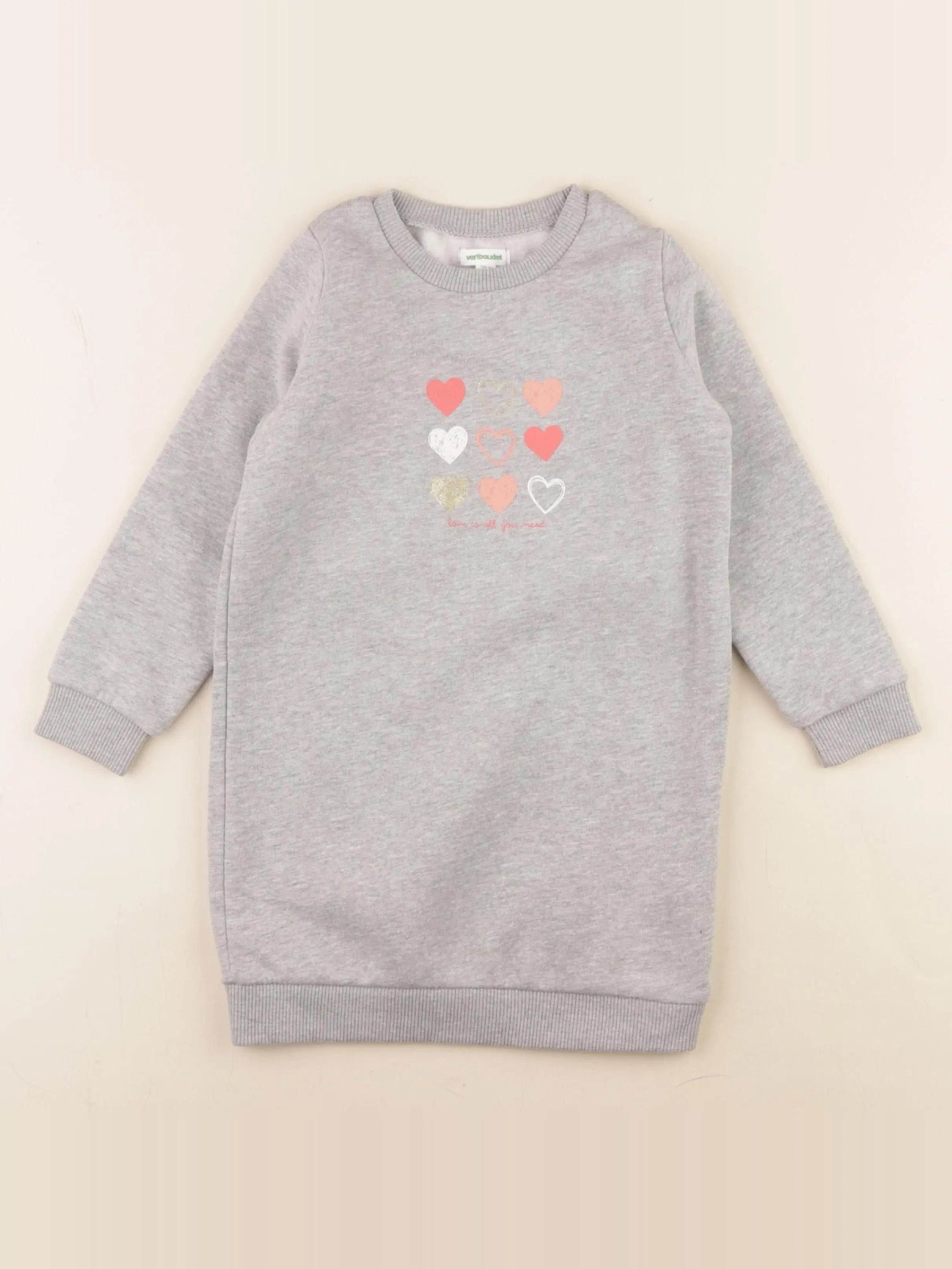 Vertbaudet - robe gris - 4 ans