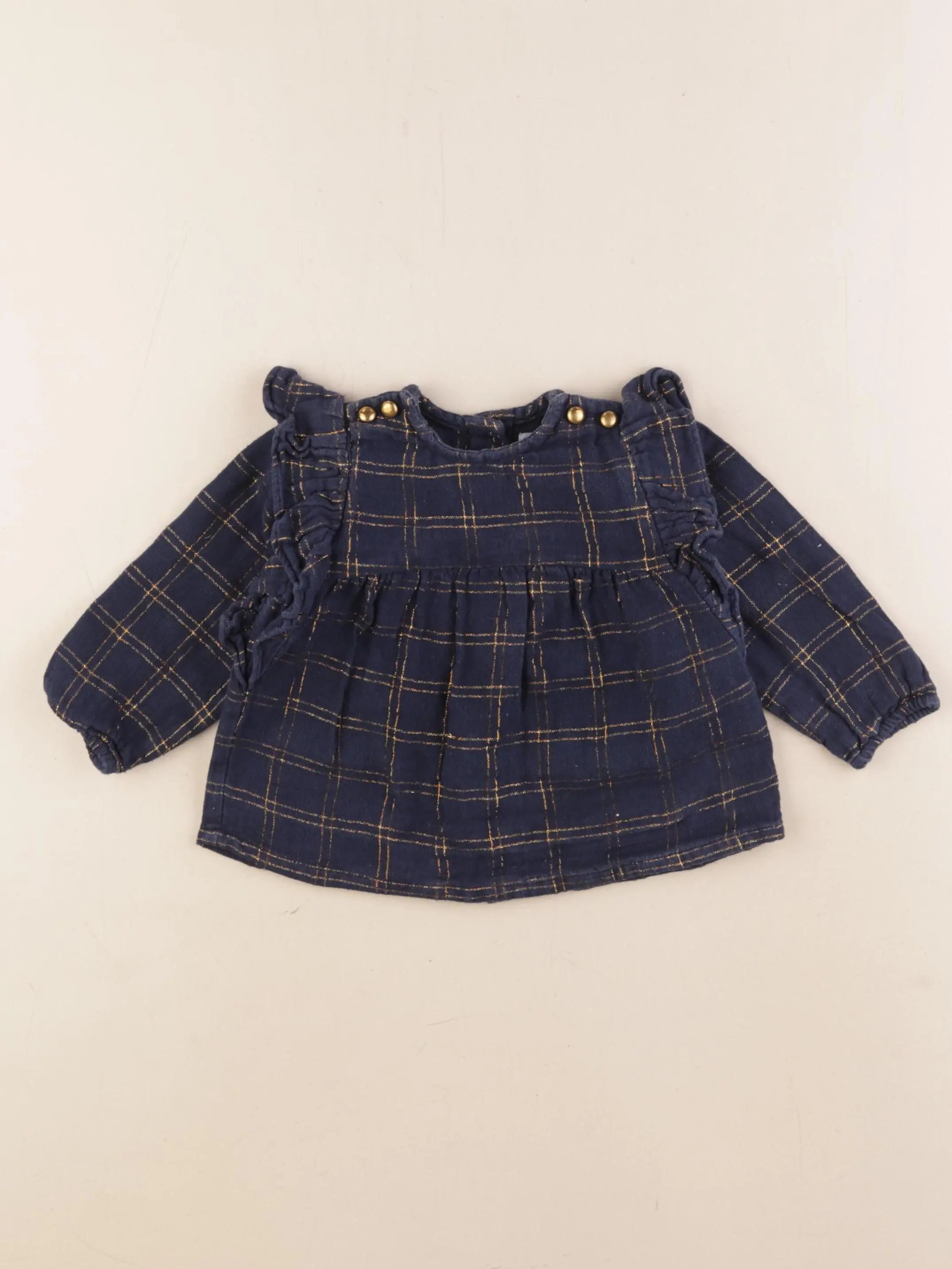 Louis Louise - blouse bleu - 12 mois