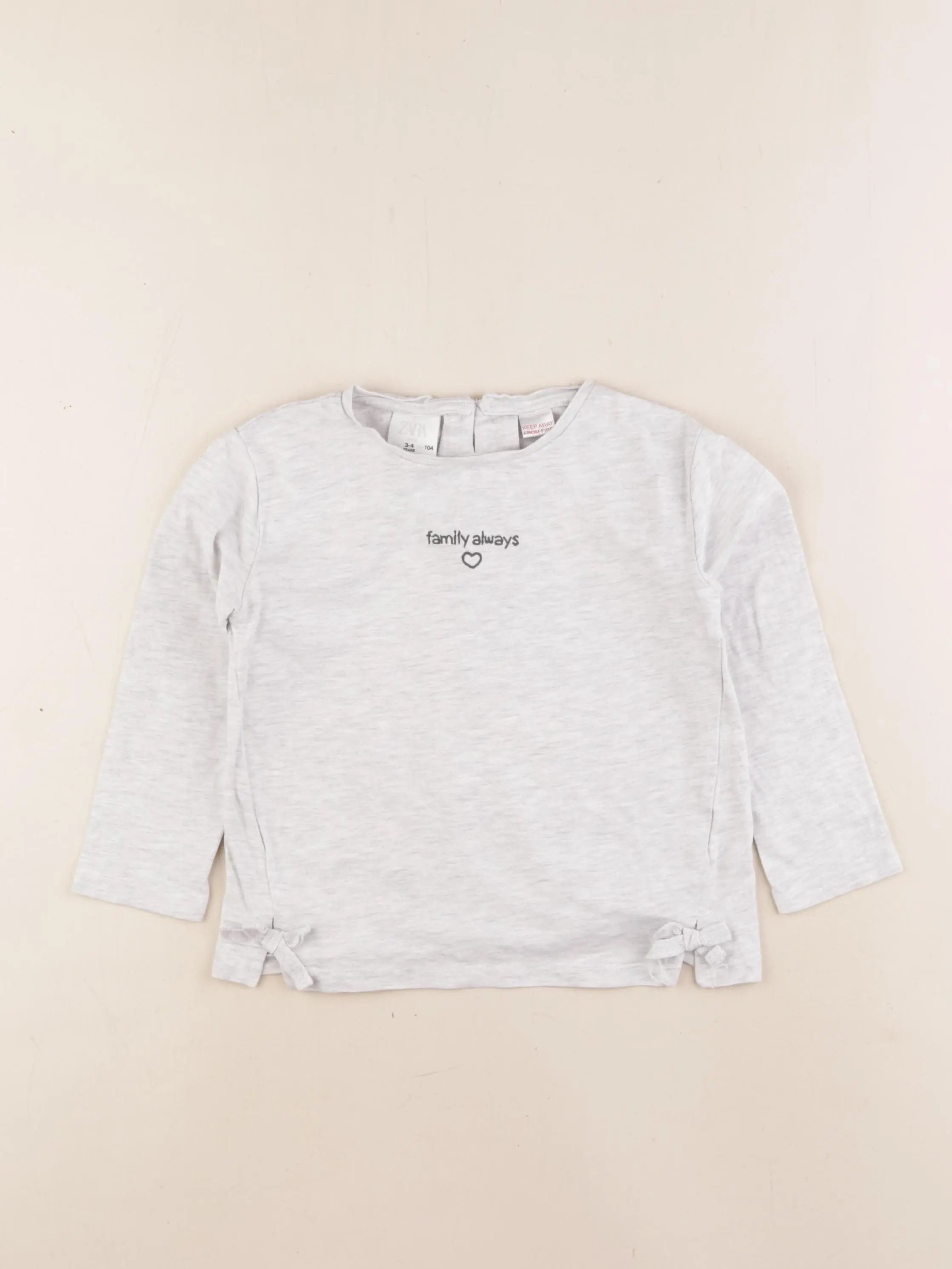 Zara - tee-shirt gris - 3/4 ans
