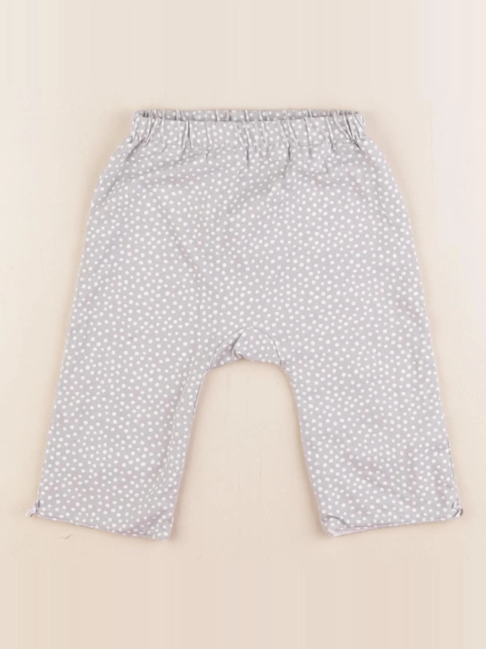 Jacadi - pantalon doublé blanc, gris - 12 mois