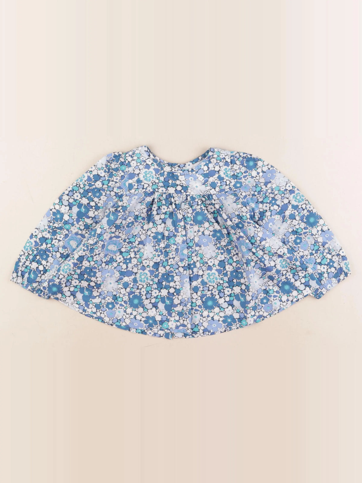 Jacadi - blouse liberty bleu, blanc - 24 mois