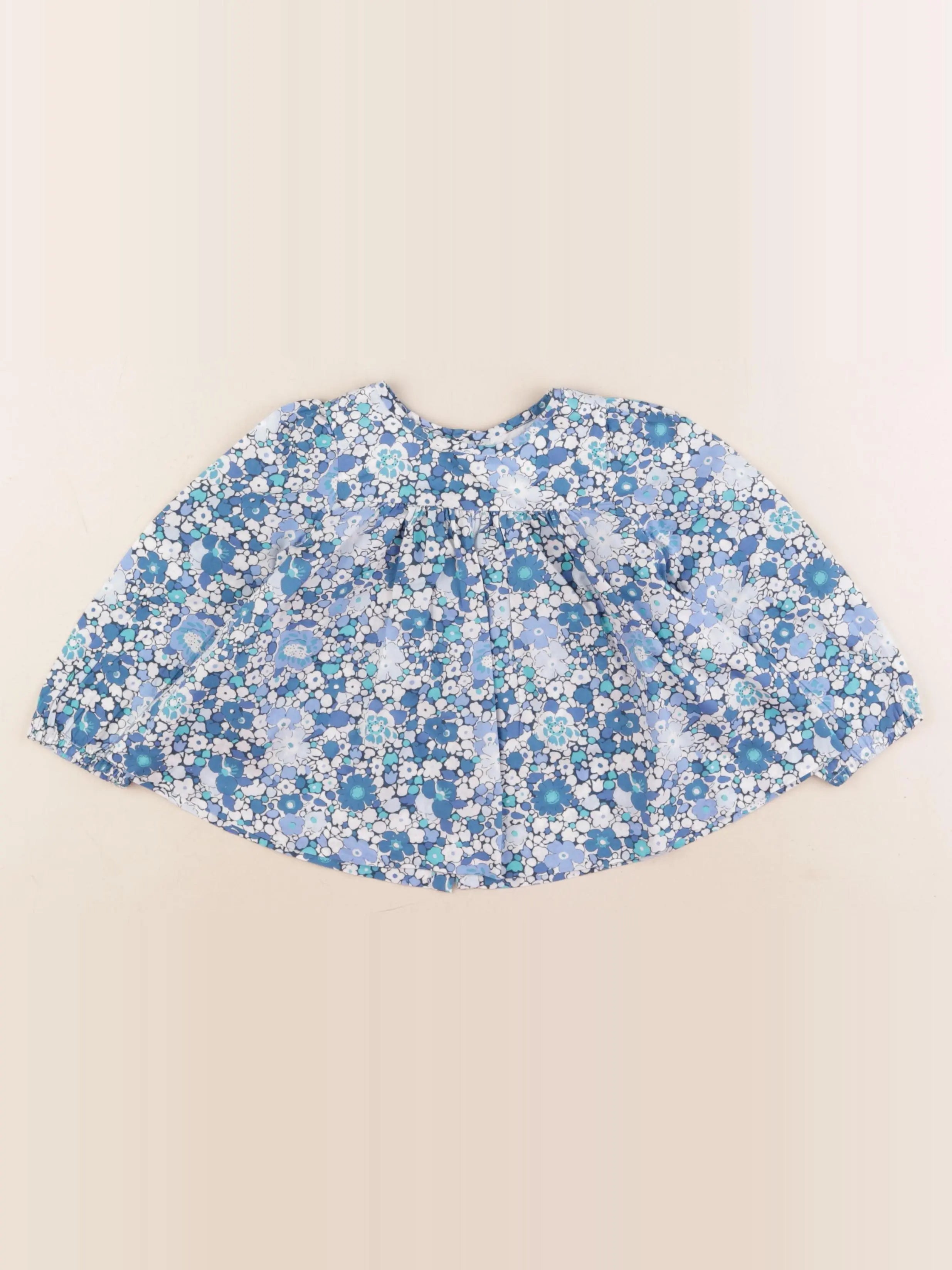 Jacadi - blouse liberty bleu, blanc - 24 mois