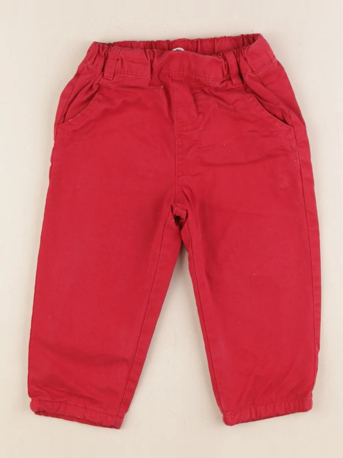 Boutchou - pantalon doublé rouge - 12 mois