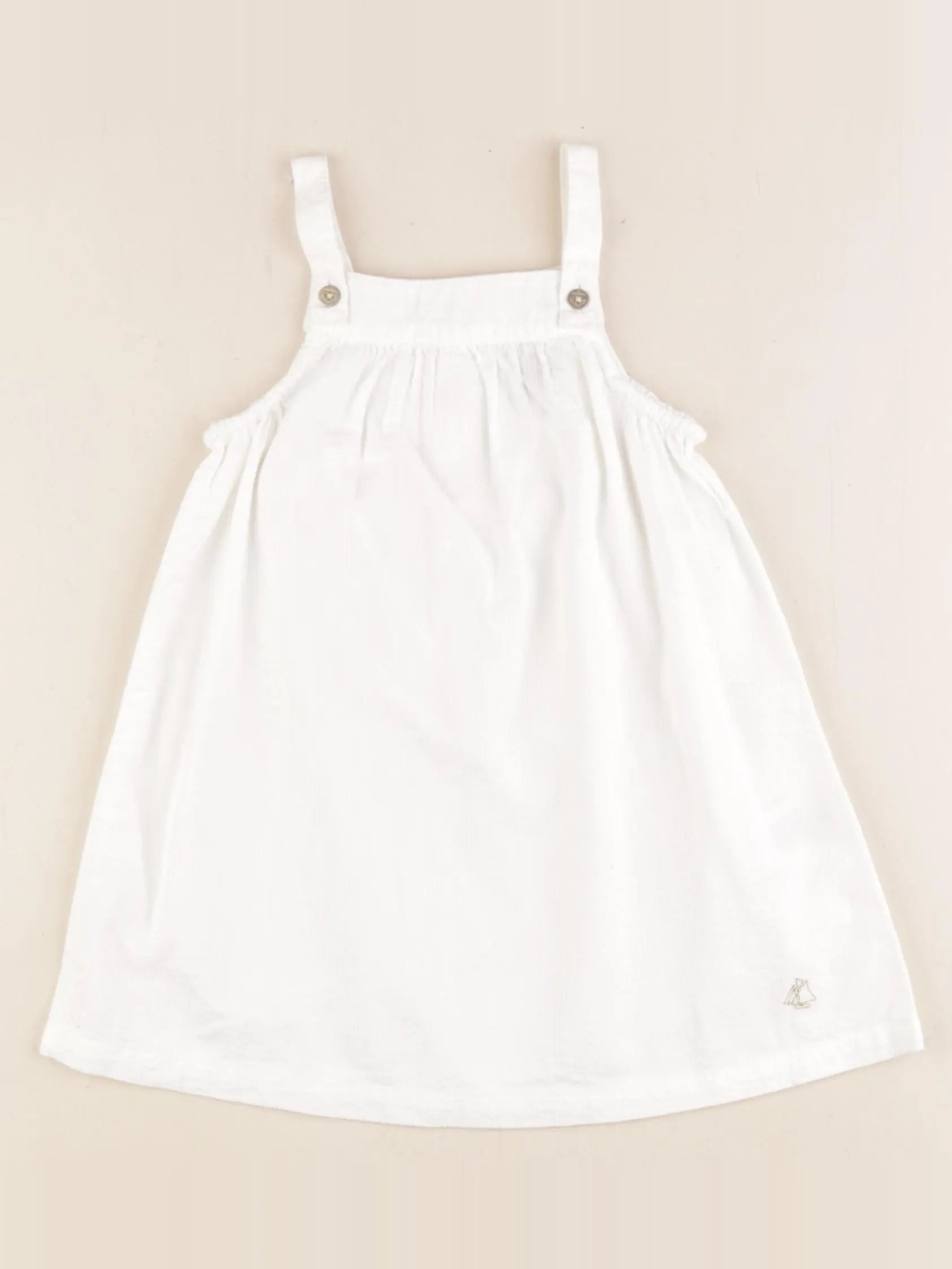 Petit Bateau - robe blanc, or - 12 mois