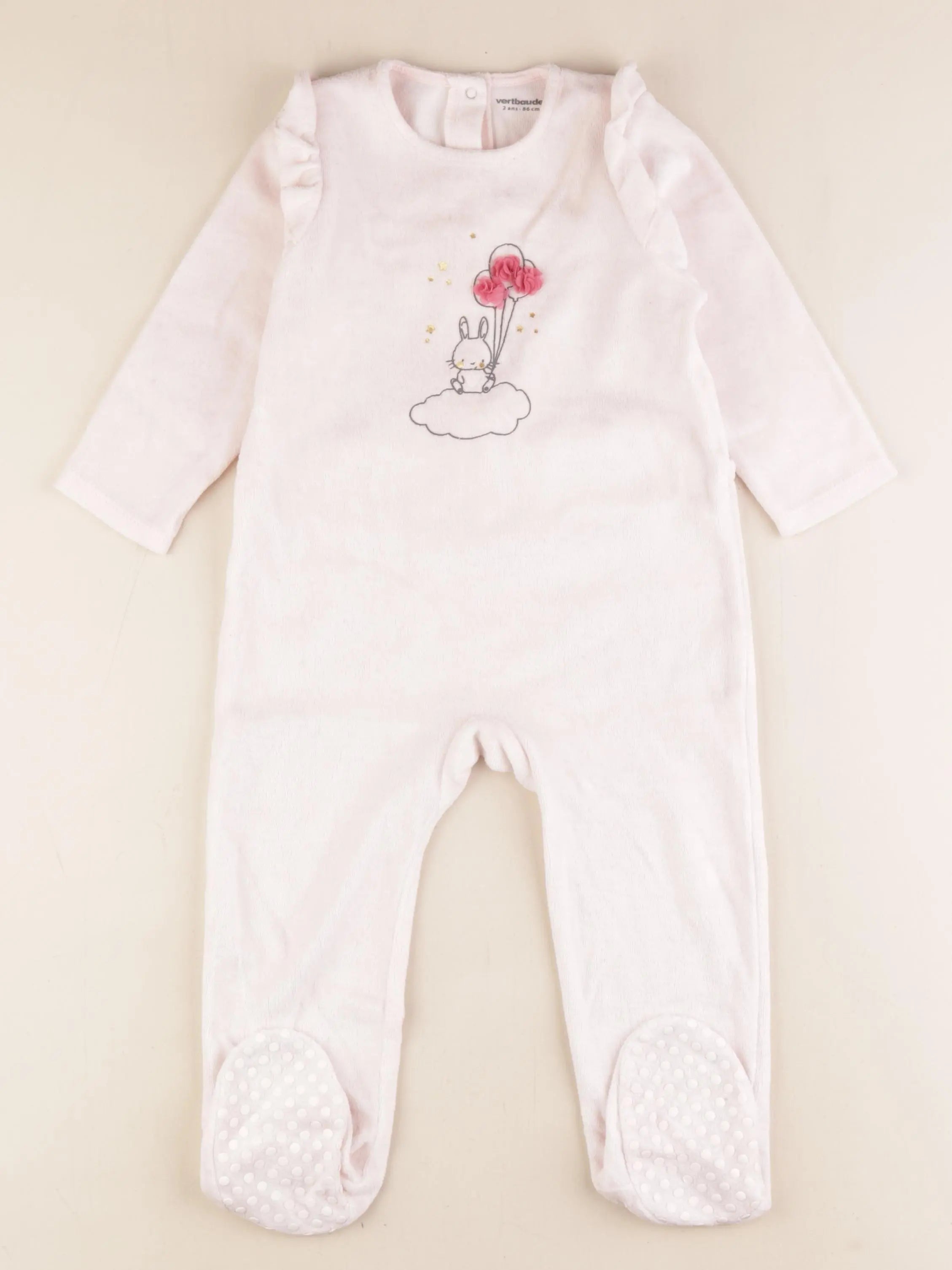 Vertbaudet - pyjama velours rose - 2 ans