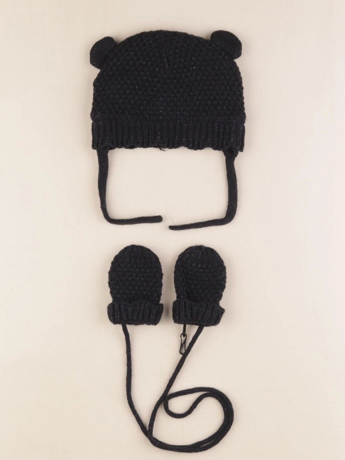 Vertbaudet - ensemble bonnet/moufles bleu - 3/6 mois