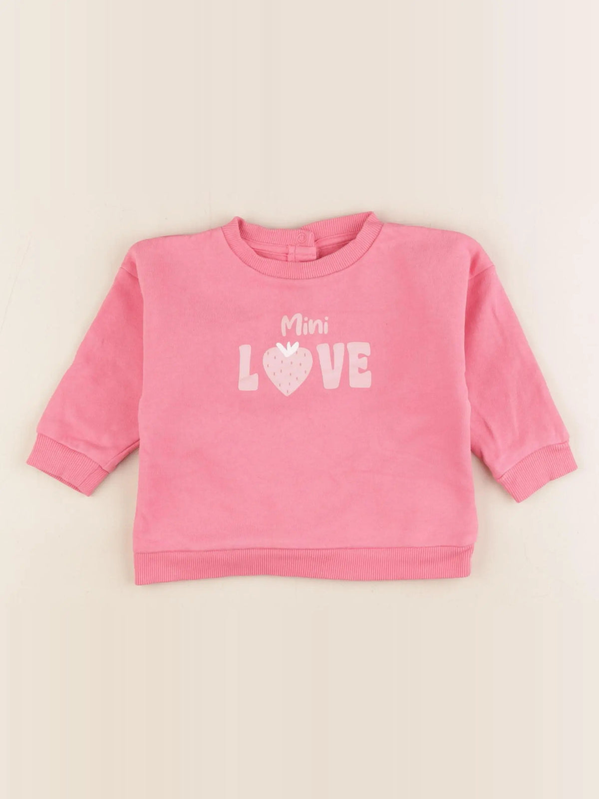 Vertbaudet - sweat rose - 12 mois