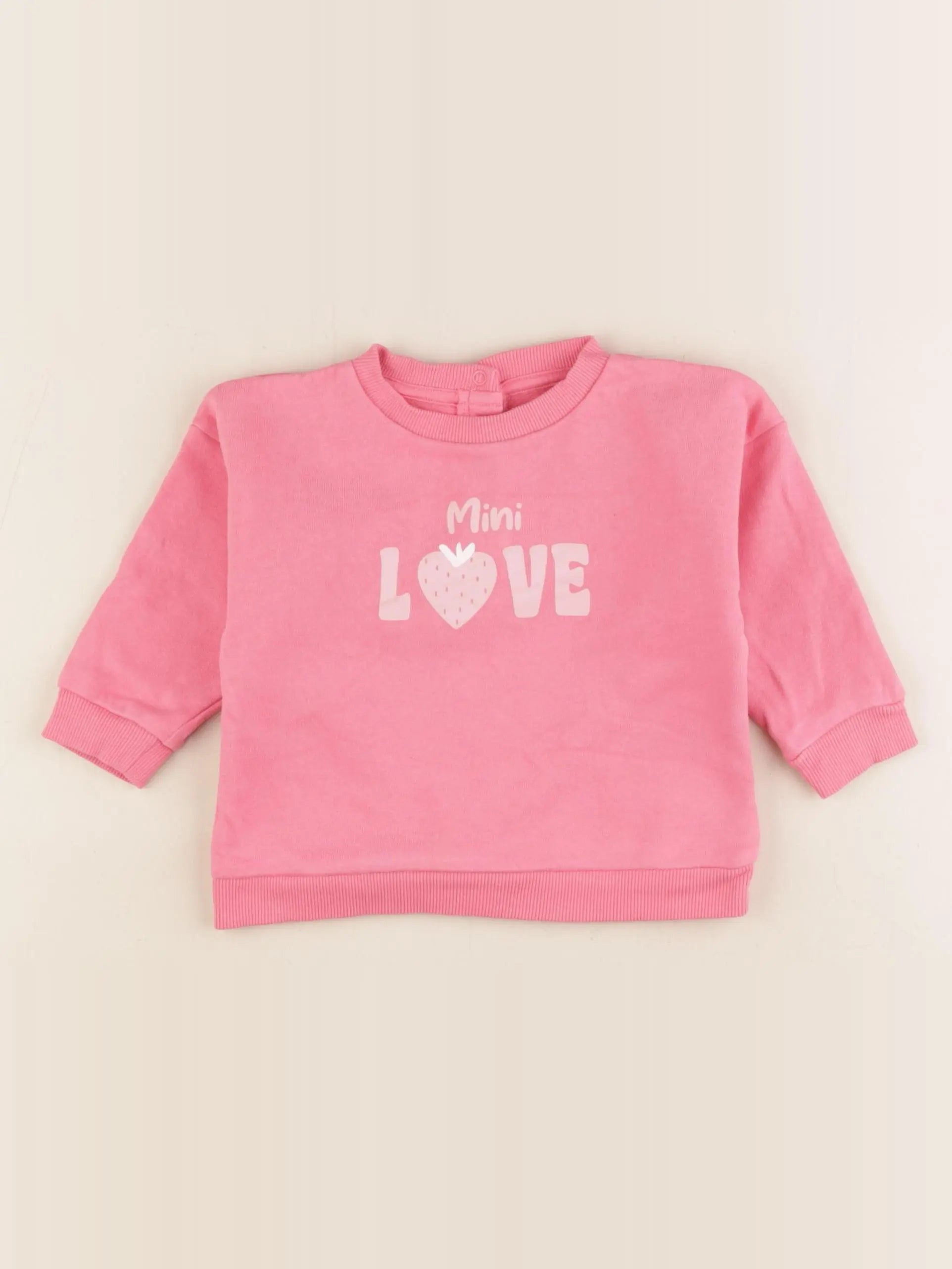 Vertbaudet - sweat rose - 12 mois