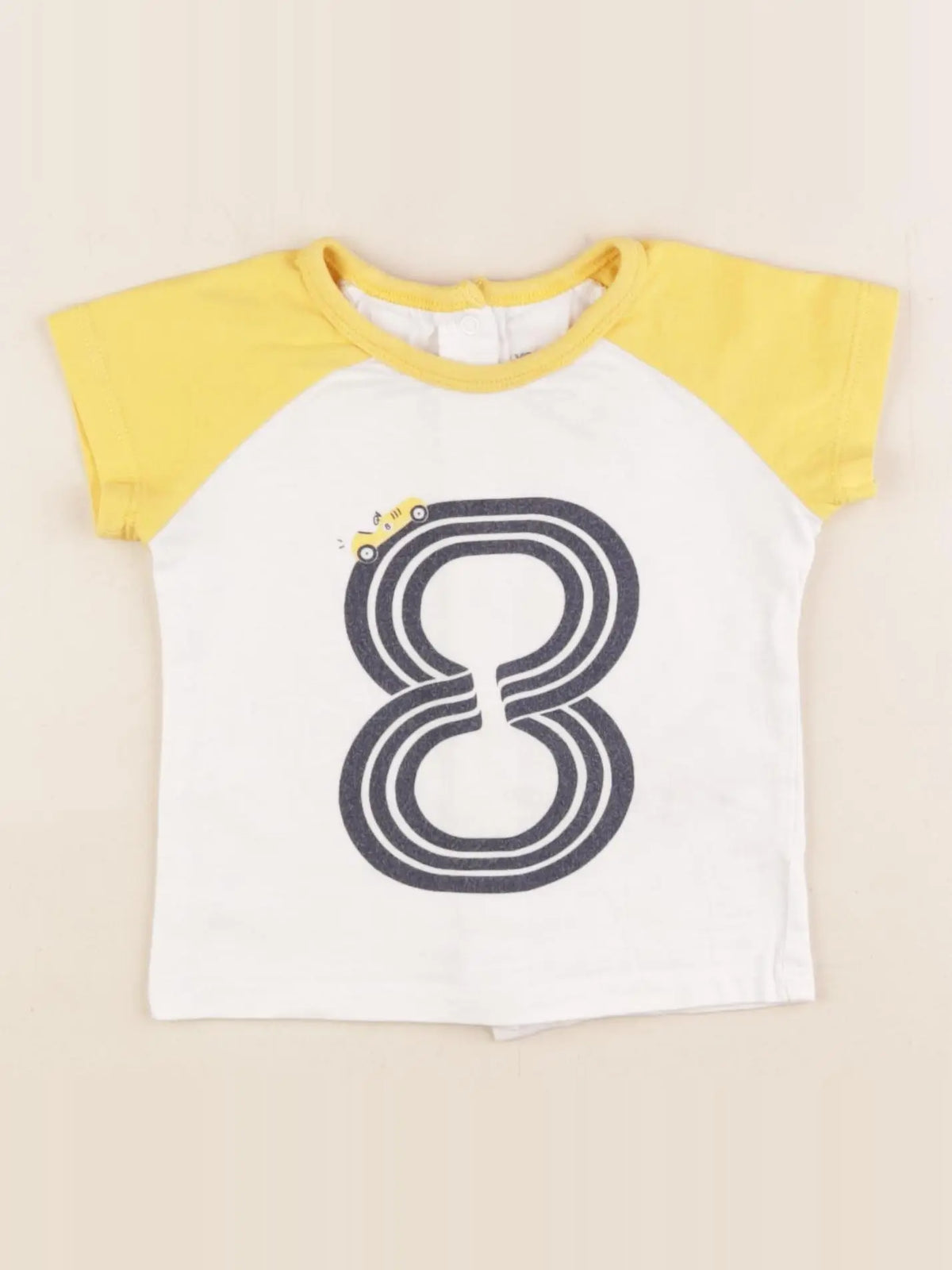 Vertbaudet - tee-shirt beige, jaune - 9 mois