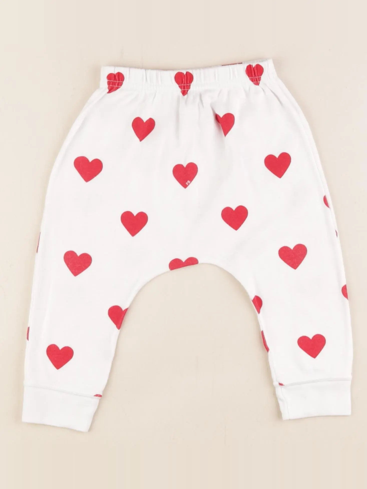 Petit Bateau - sarouel blanc, rouge - 12 mois