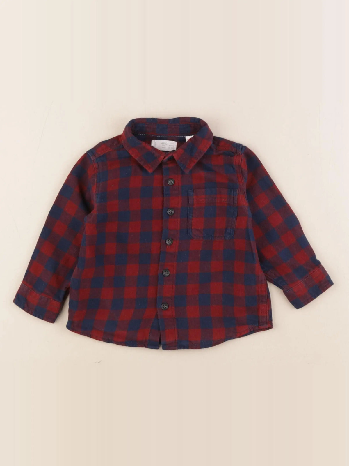 Mango - chemise bleu, rouge - 9/12 mois