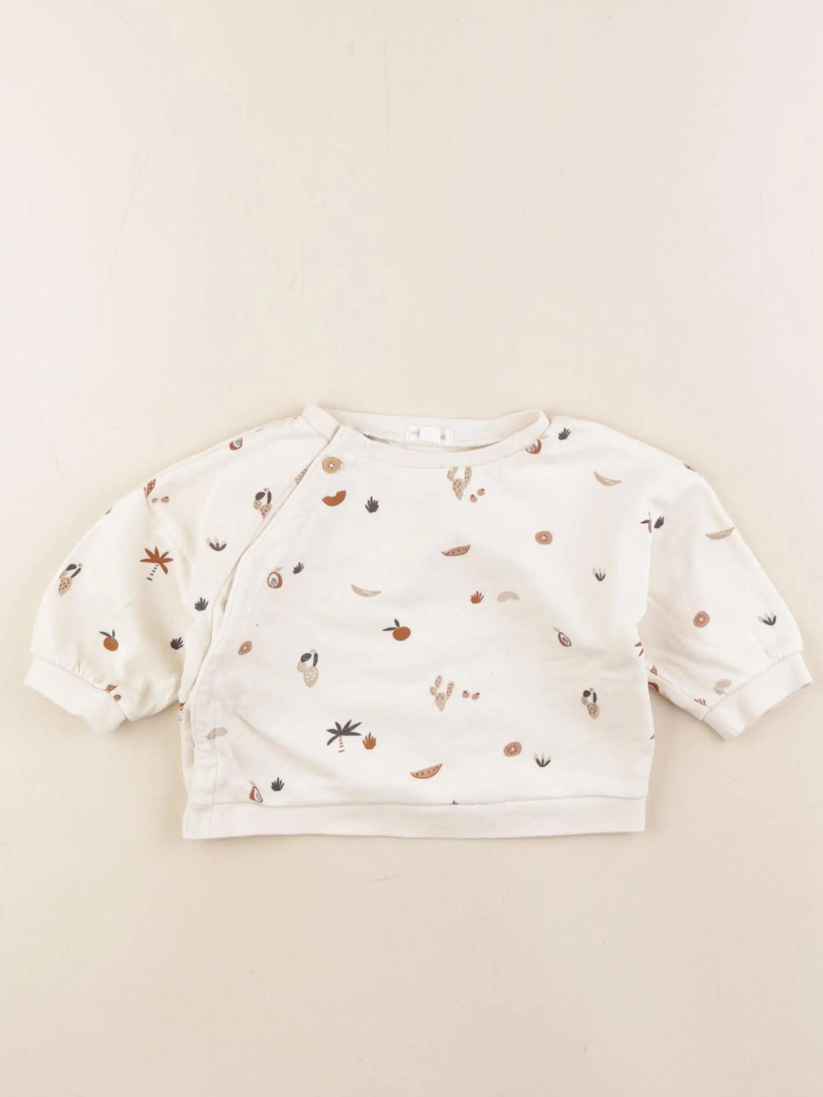 Vertbaudet - sweat beige - 6 mois