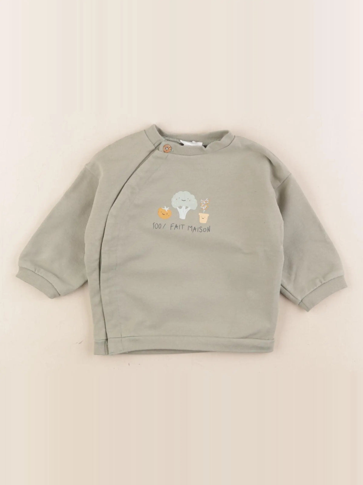 Vertbaudet - sweat vert - 6 mois