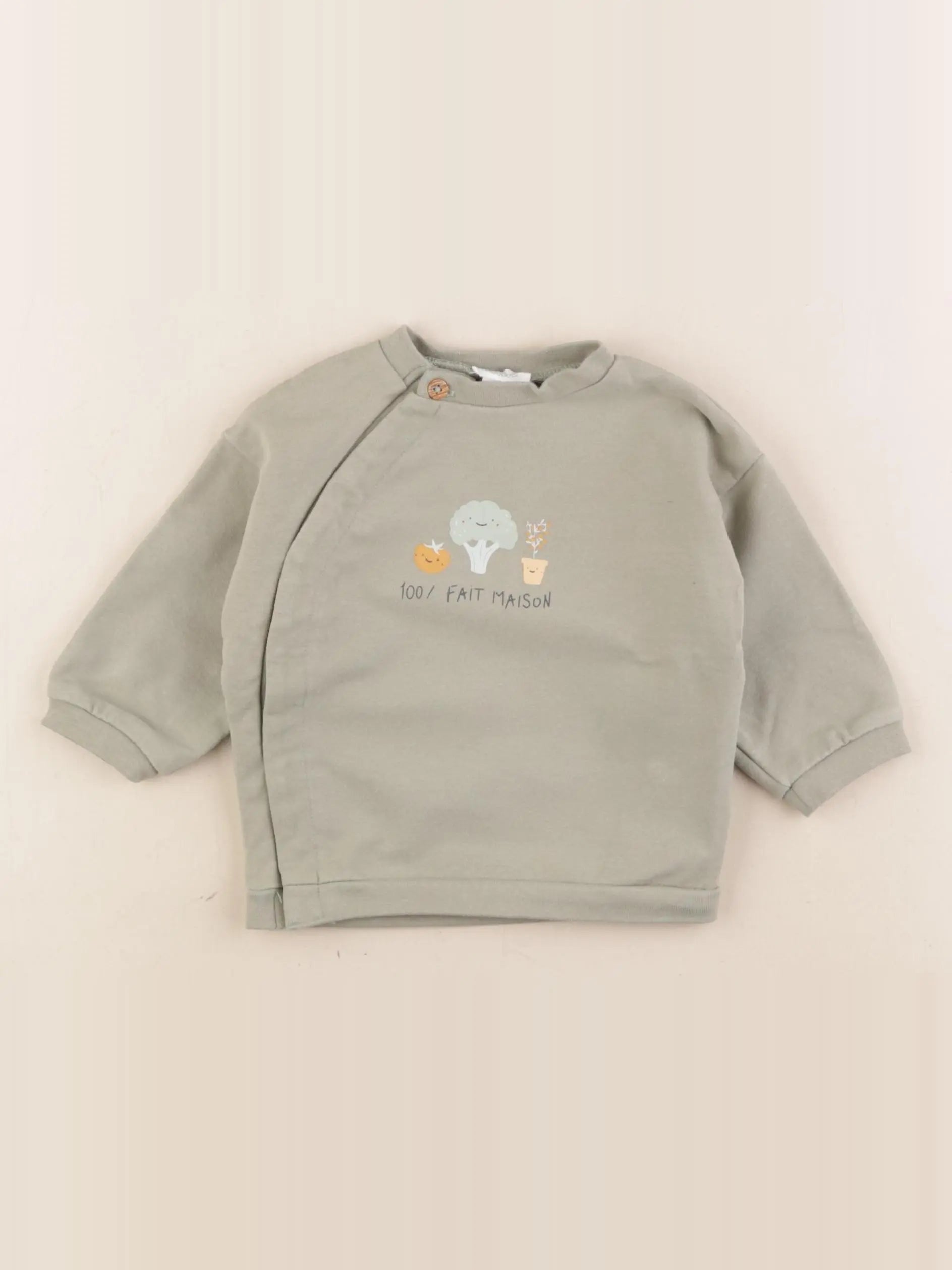 Vertbaudet - sweat vert - 6 mois