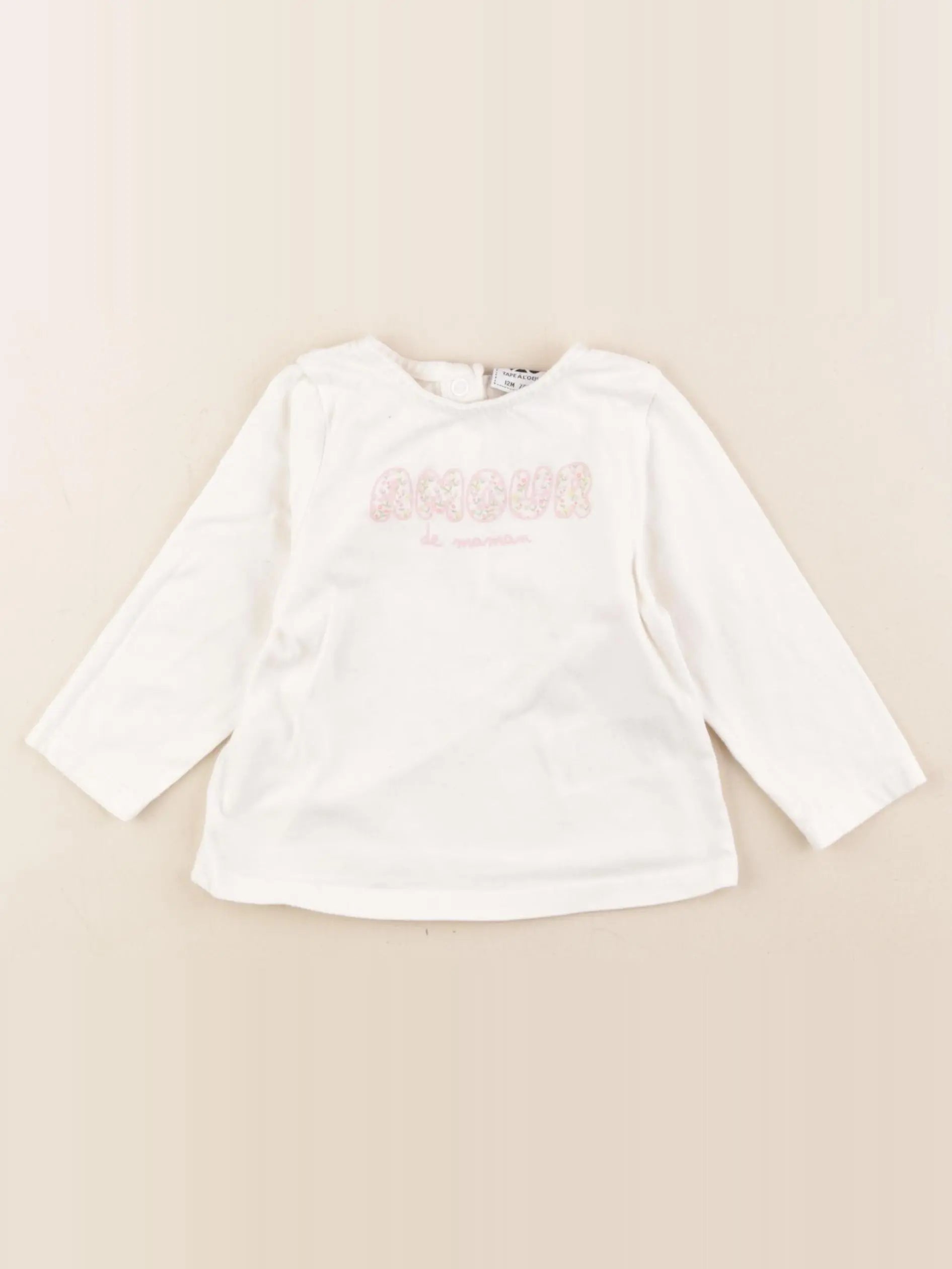 Tape à l'oeil - tee-shirt blanc - 12 mois