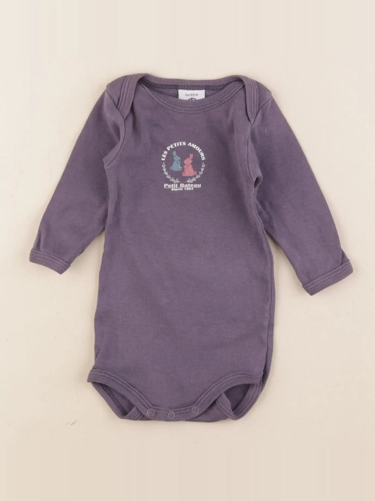 Petit Bateau - body bleu - 3 mois