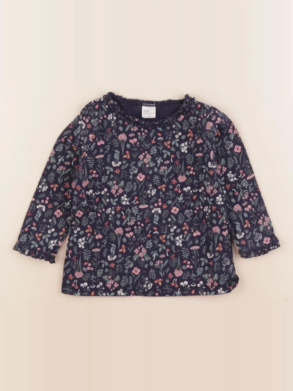 H&M - tee-shirt bleu - 12/18 mois