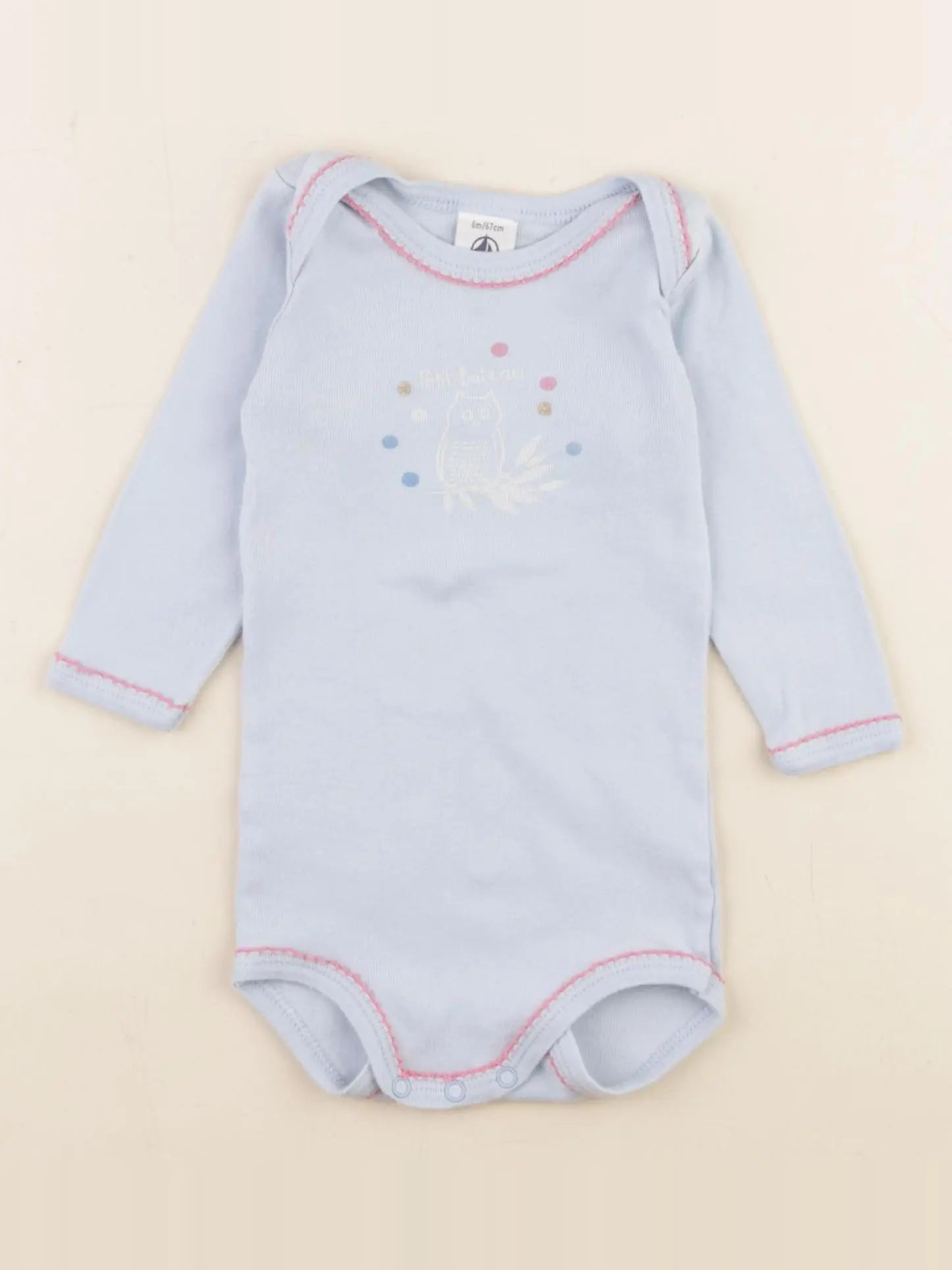 Petit Bateau - body bleu - 6 mois