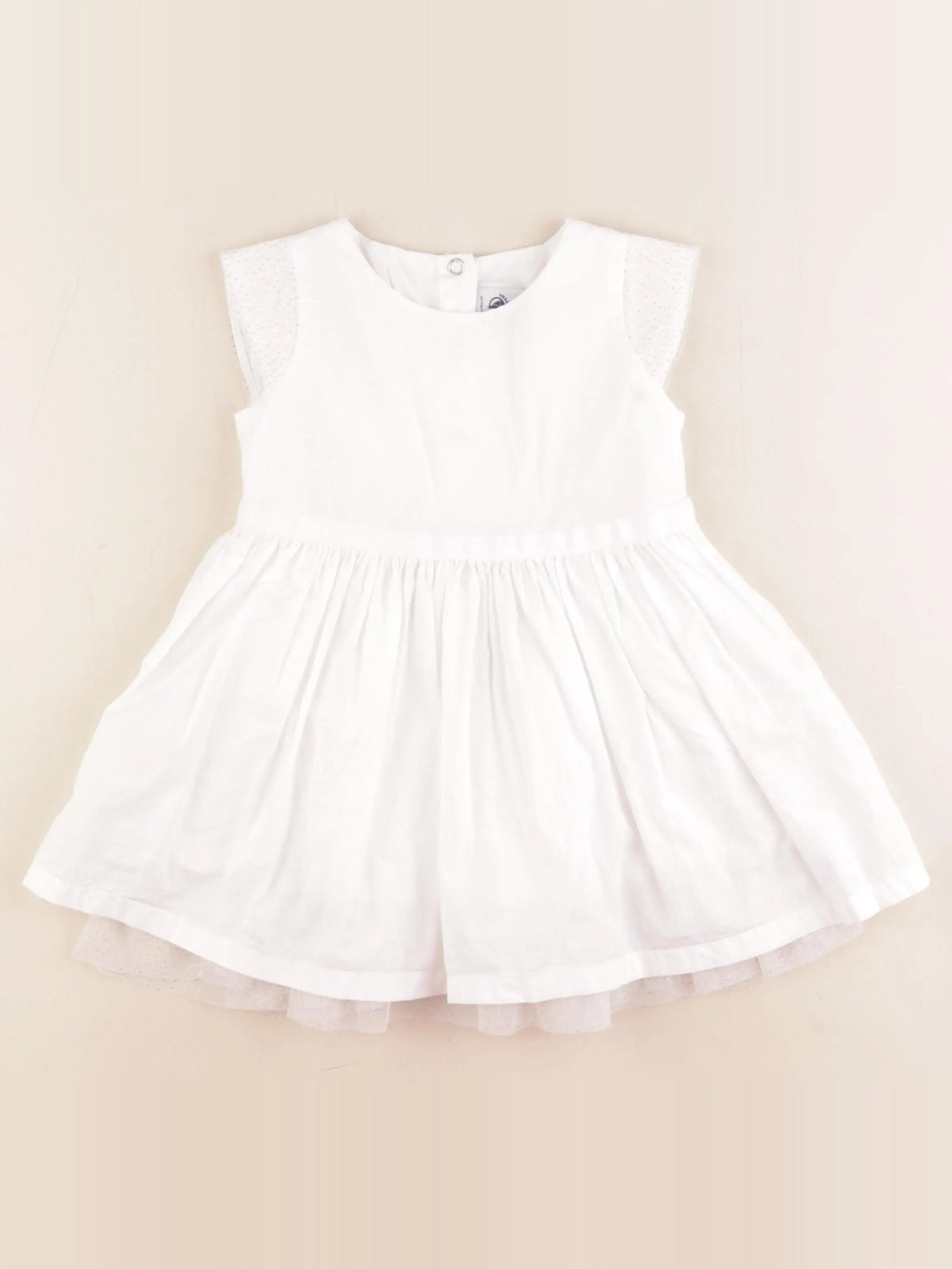 Petit Bateau - robe blanc - 24 mois