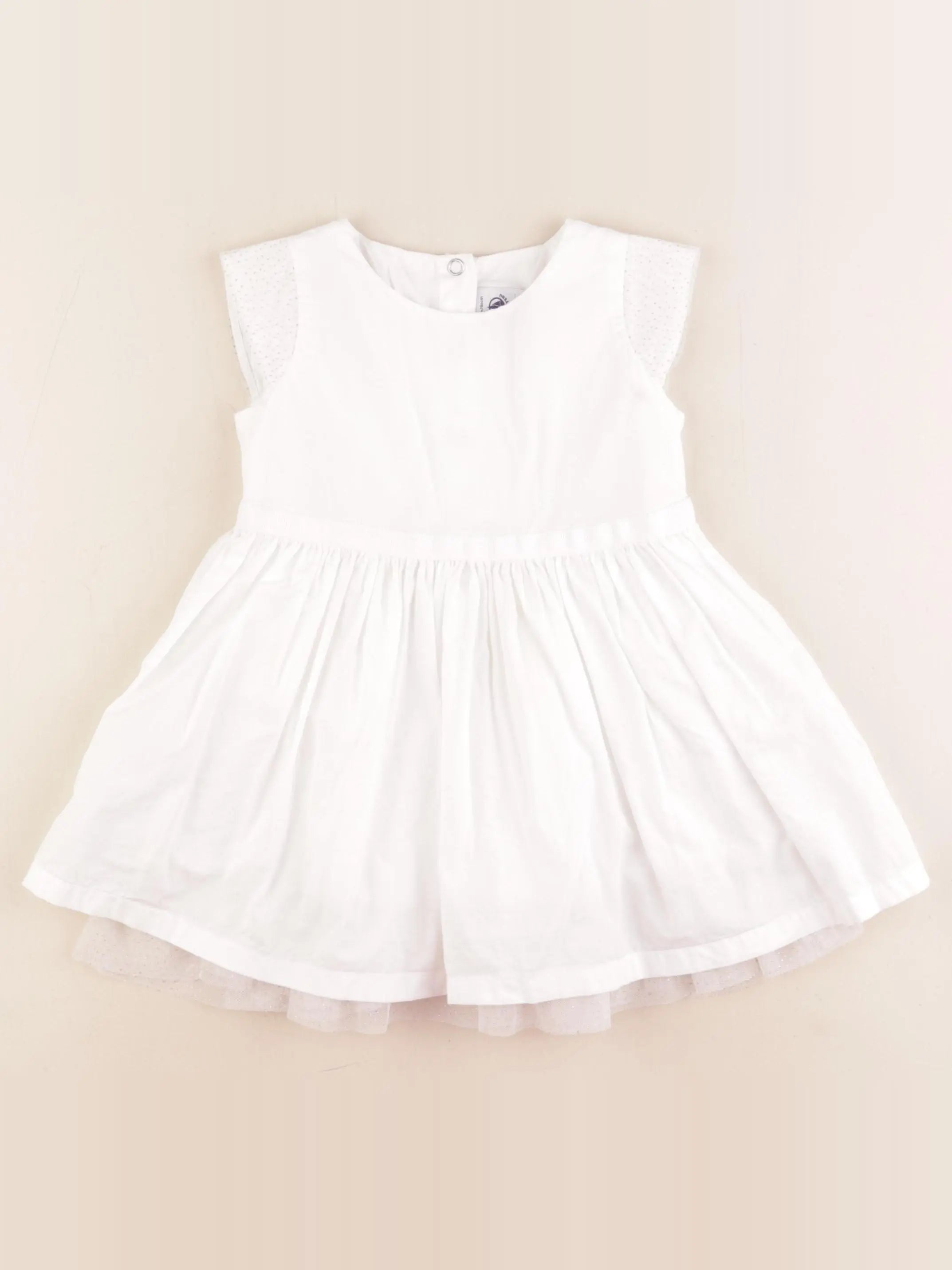 Petit Bateau - robe blanc - 24 mois