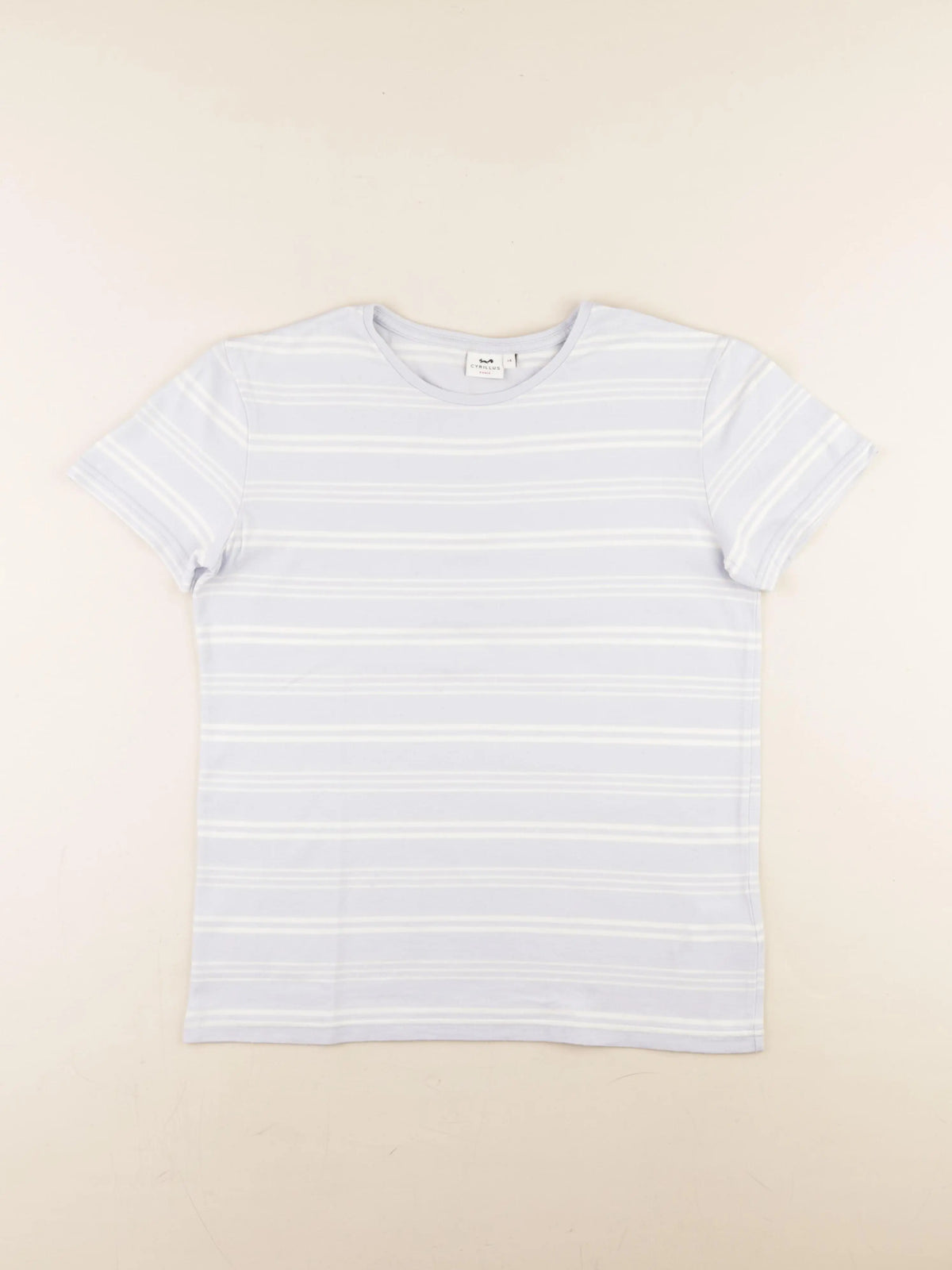 Cyrillus - tee-shirt bleu, blanc - 14 ans