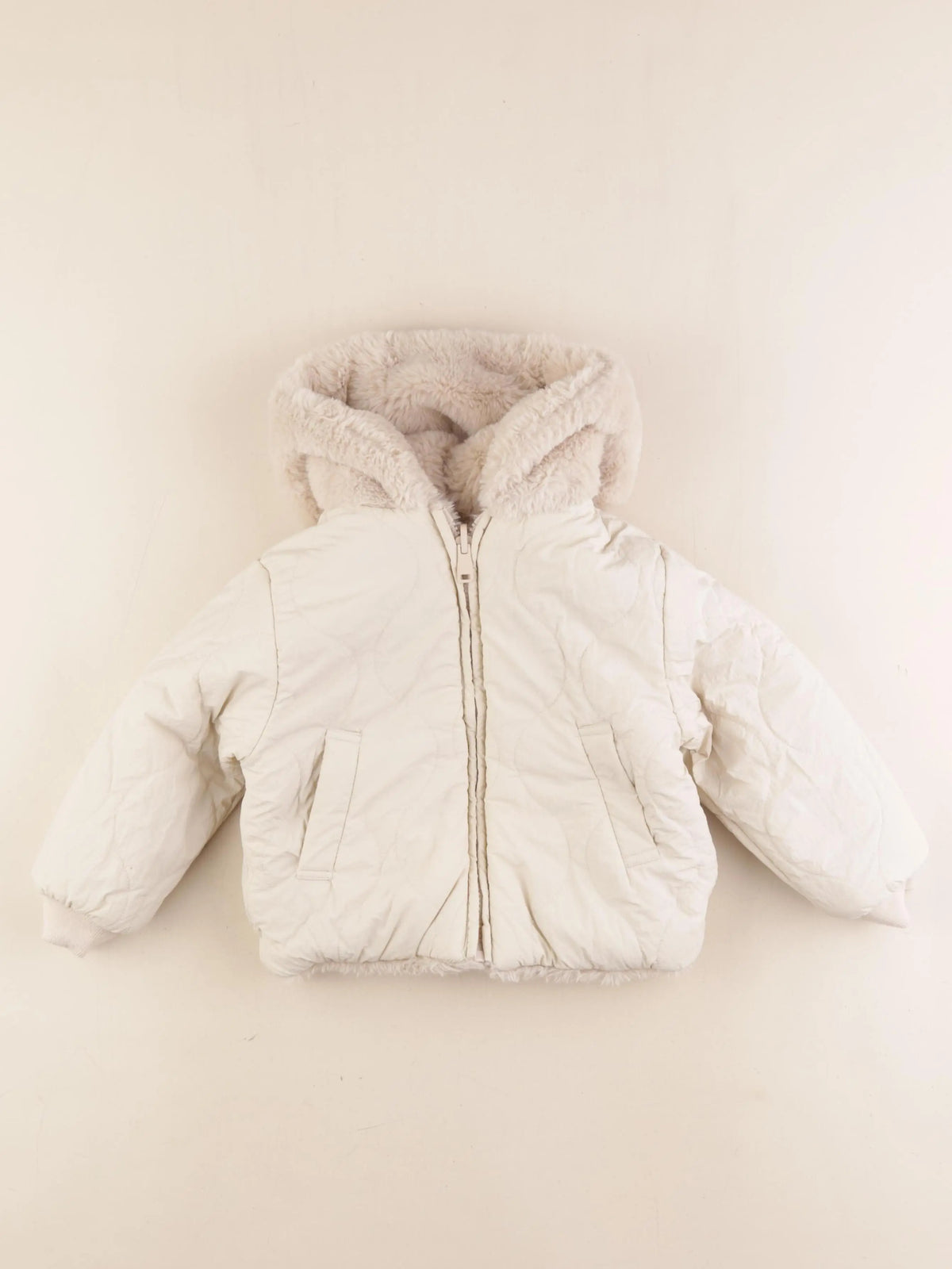 Zara - veste réversible beige - 18/24 mois