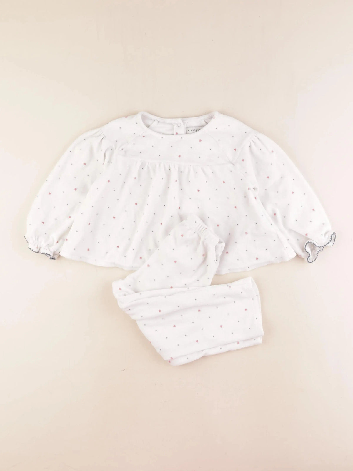 Cyrillus - pyjama velours blanc - 3 ans
