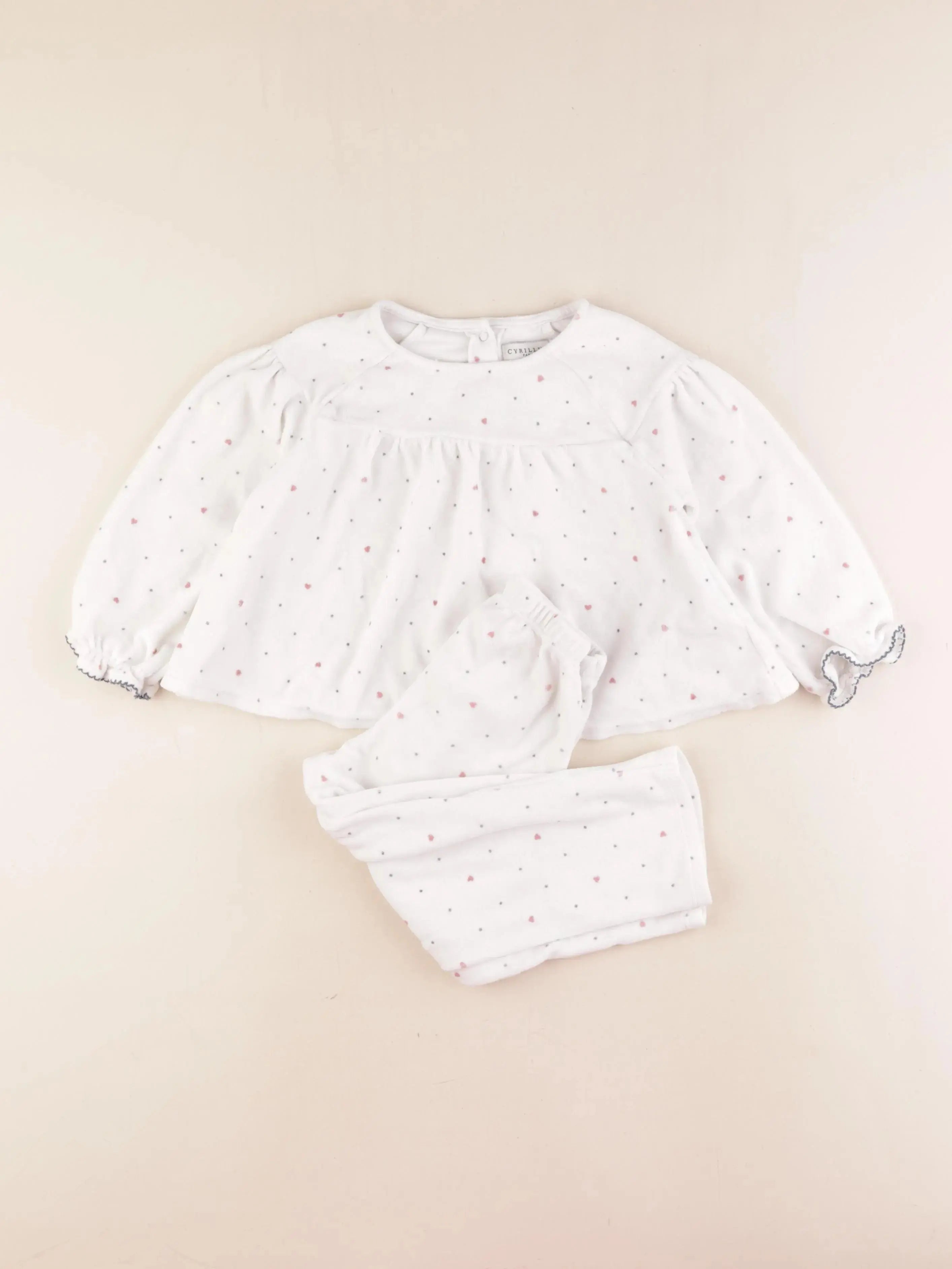 Cyrillus - pyjama velours blanc - 3 ans