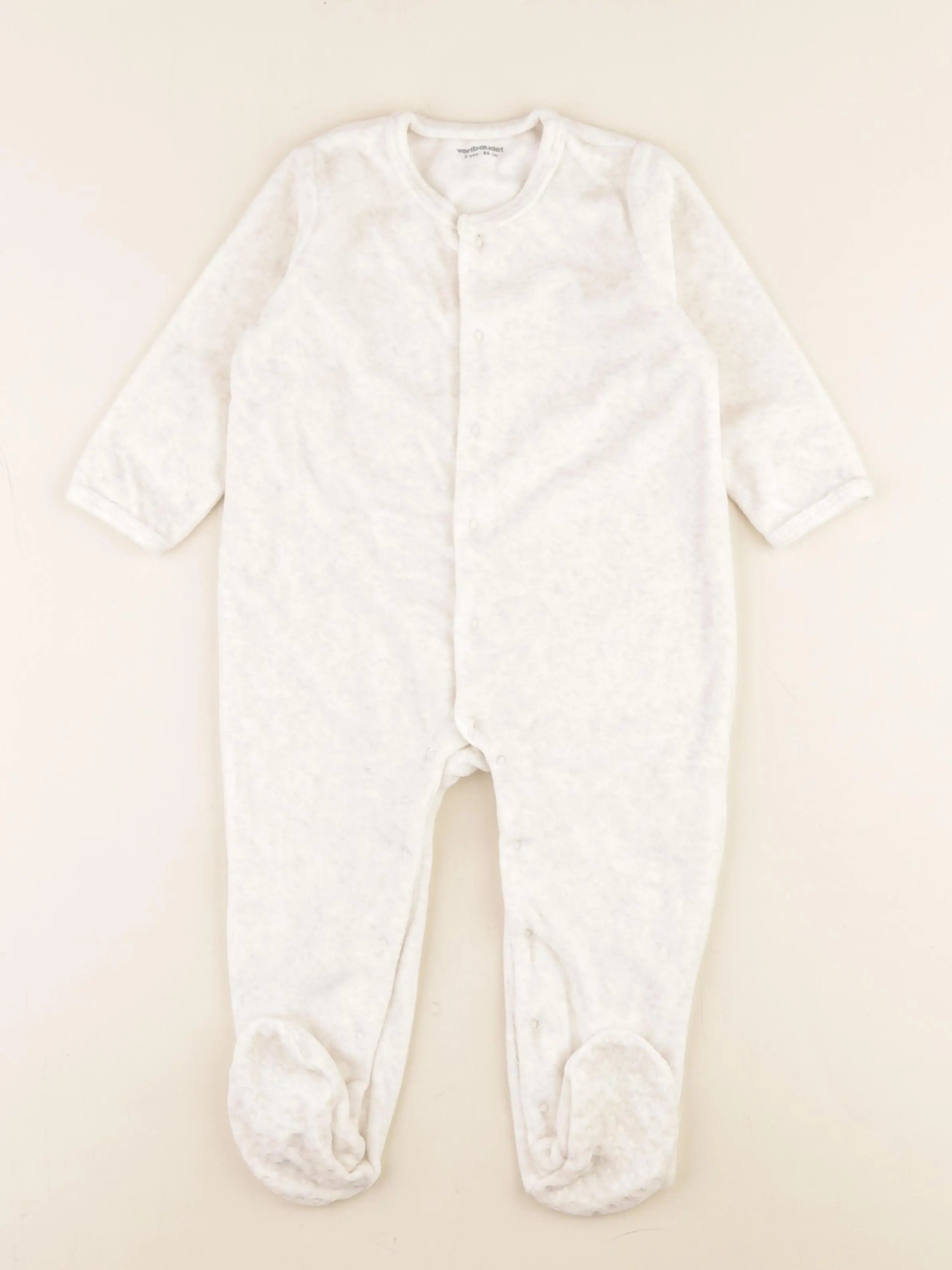 Vertbaudet - pyjama velours beige - 2 ans