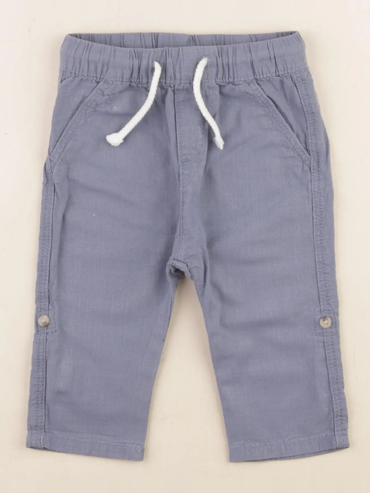 H&M - pantalon bleu - 4/6 mois