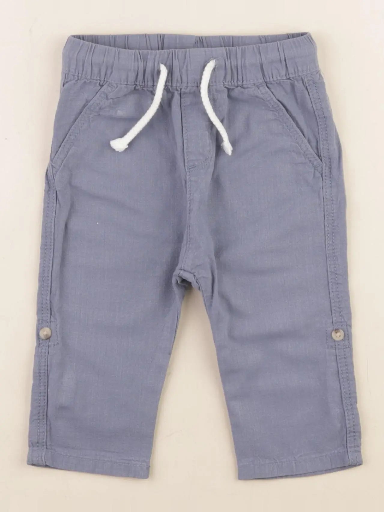 H&M - pantalon bleu - 4/6 mois