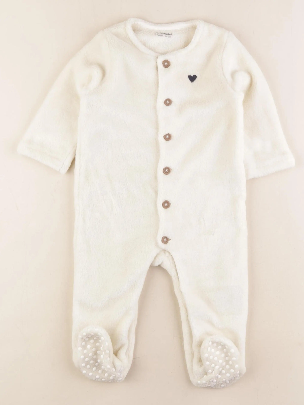 Vertbaudet - sur-pyjama beige - 12 mois