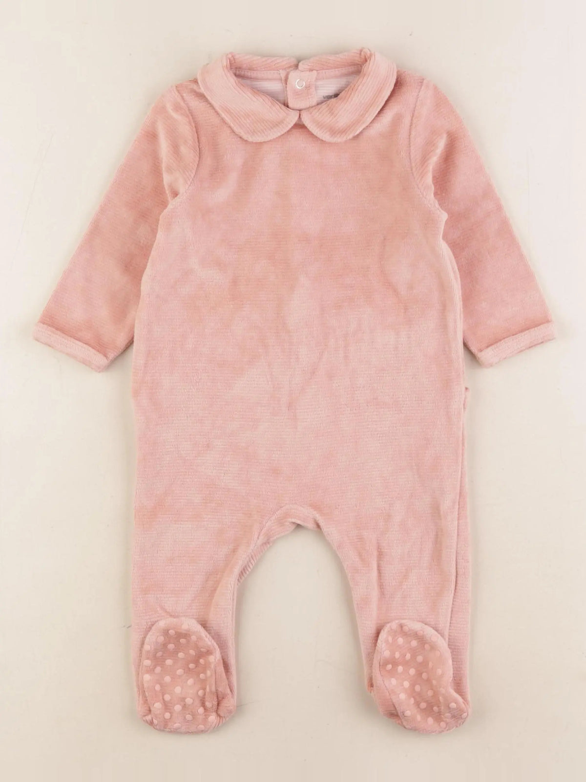 Vertbaudet - pyjama velours rose - 9 mois
