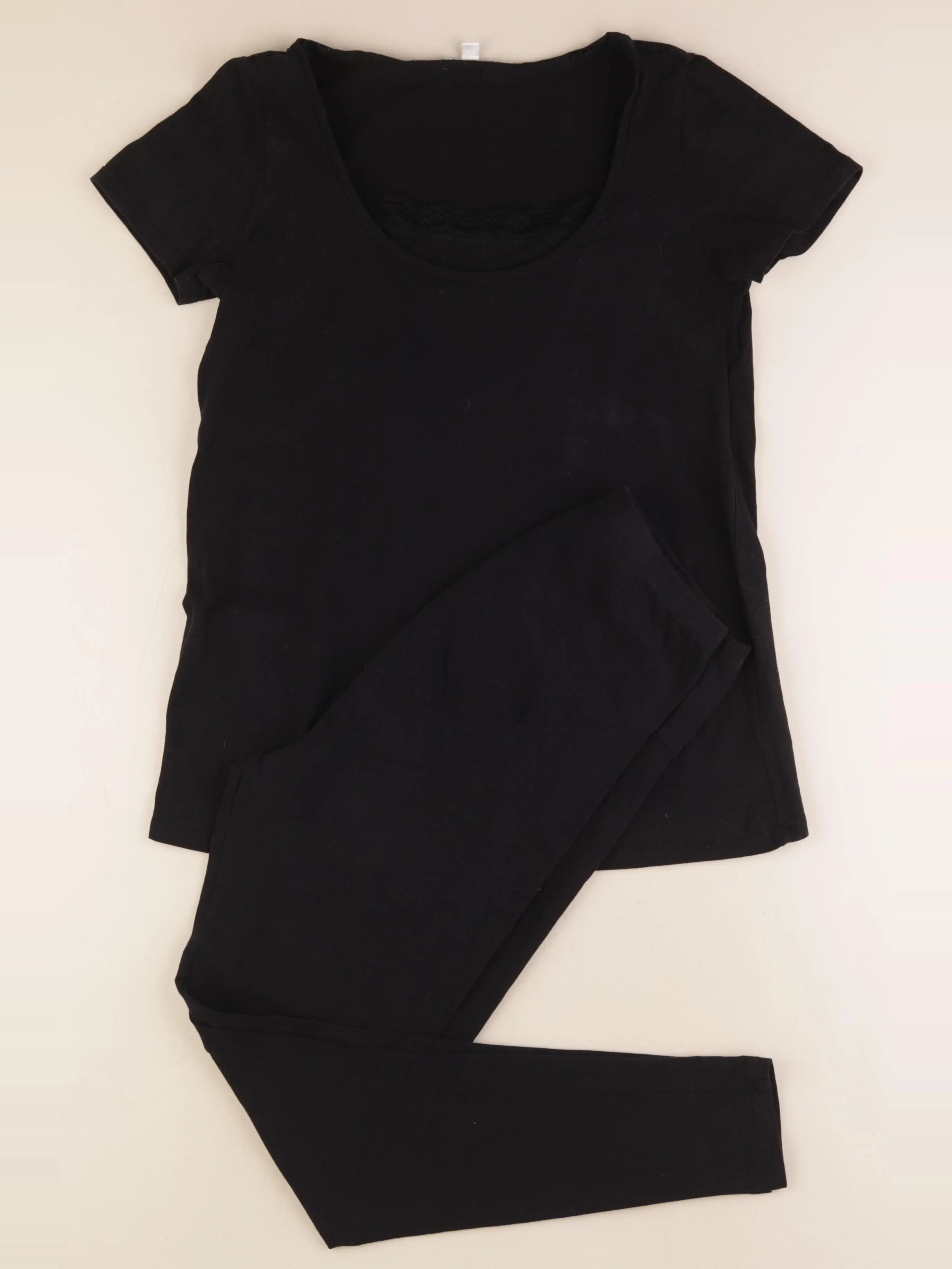 Envie de fraise - pyjama grossesse coton noir - 34 à 36