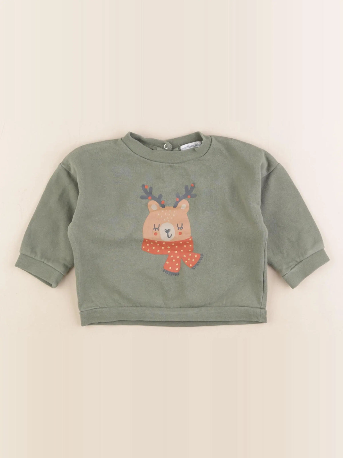 Vertbaudet - sweat vert - 12 mois