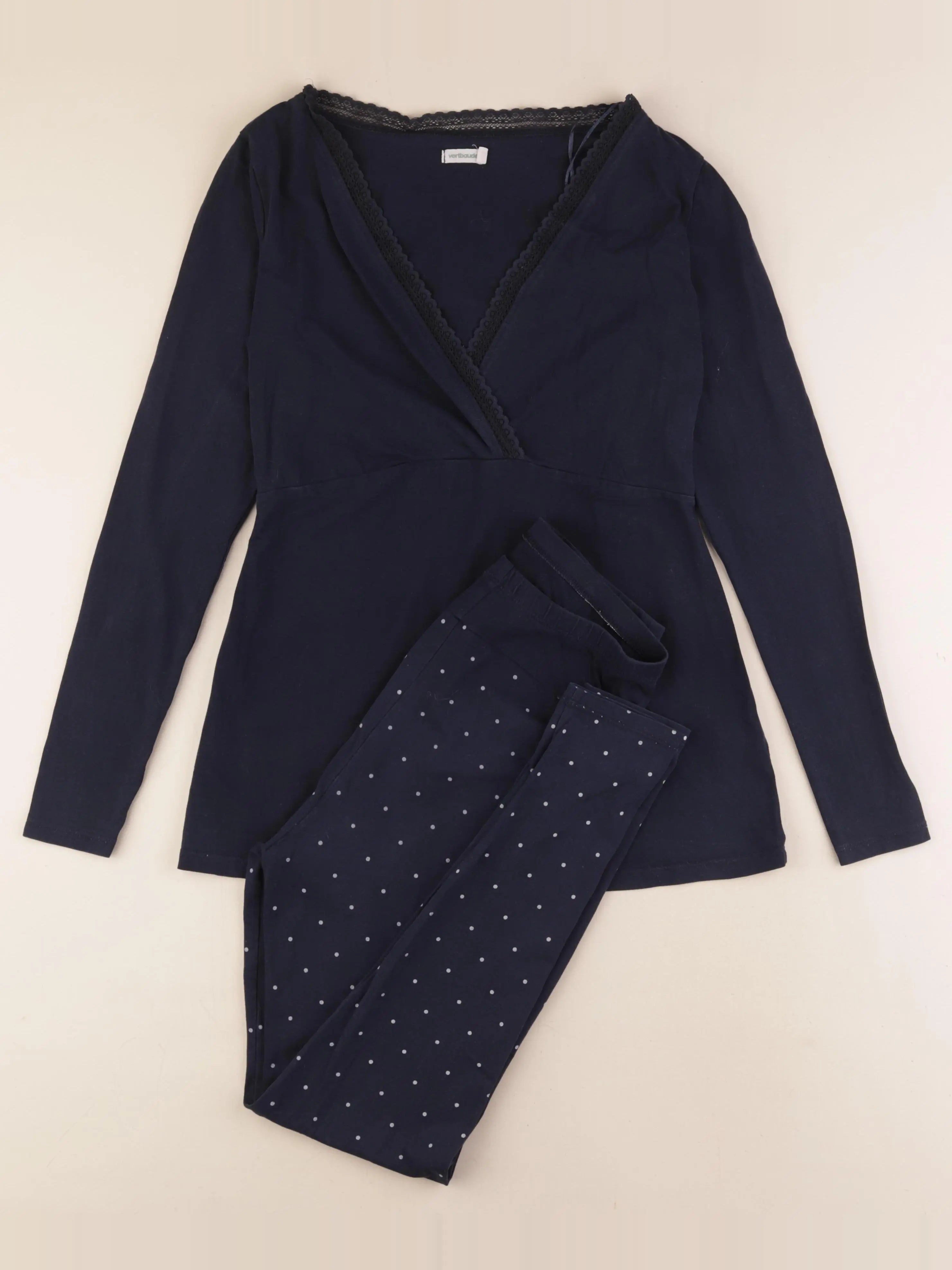Vertbaudet - pyjama grossesse coton bleu - 34 à 36