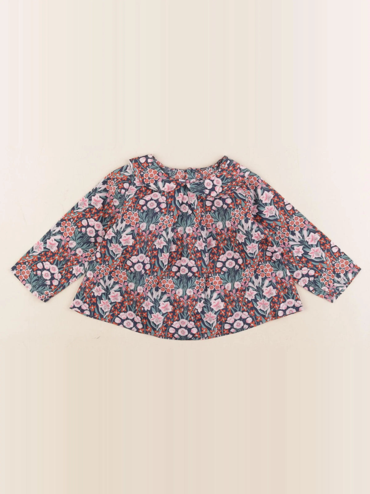 Jacadi - blouse liberty rose, vert - 12 mois