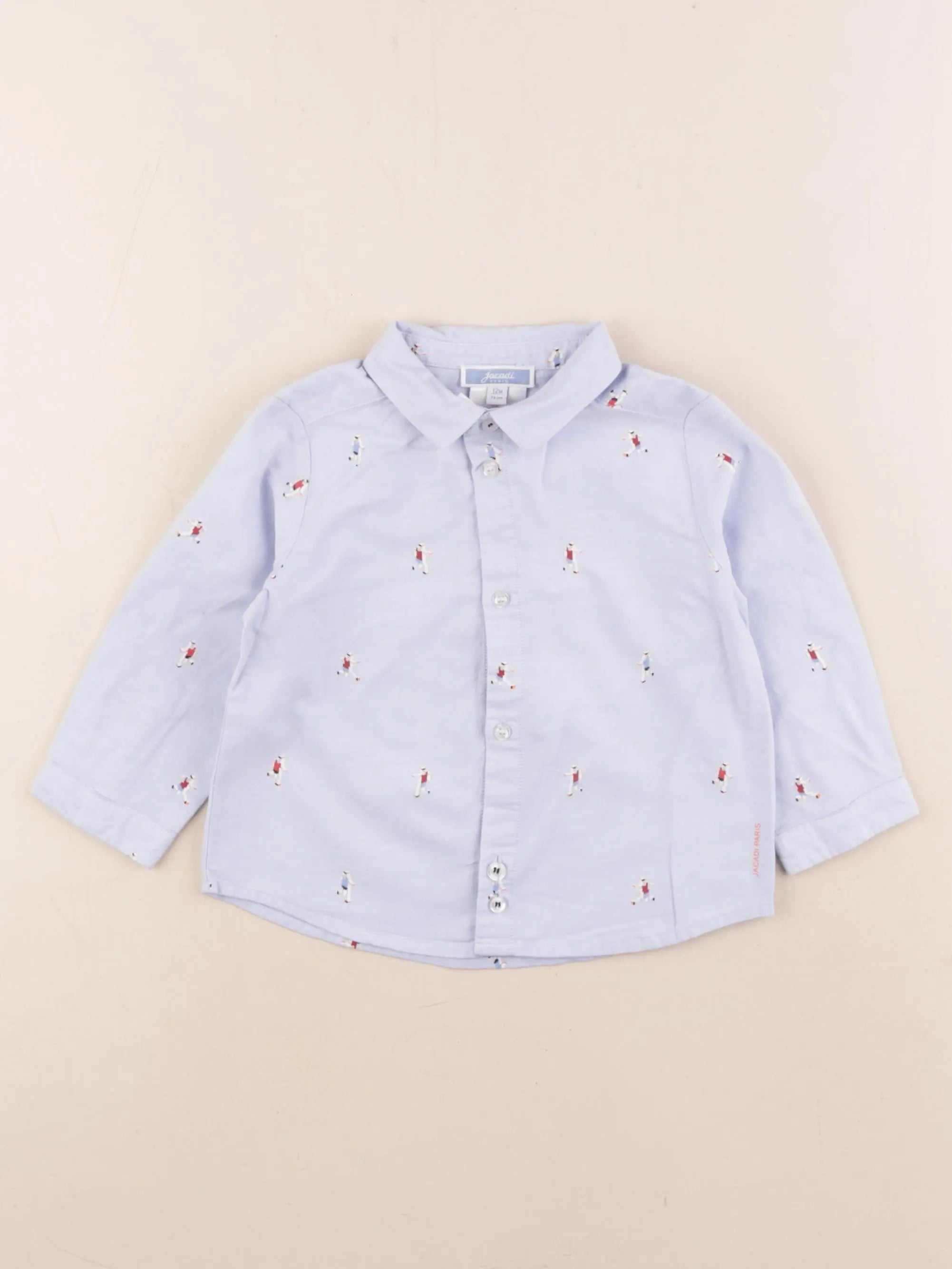 Jacadi - chemise bleu - 12 mois