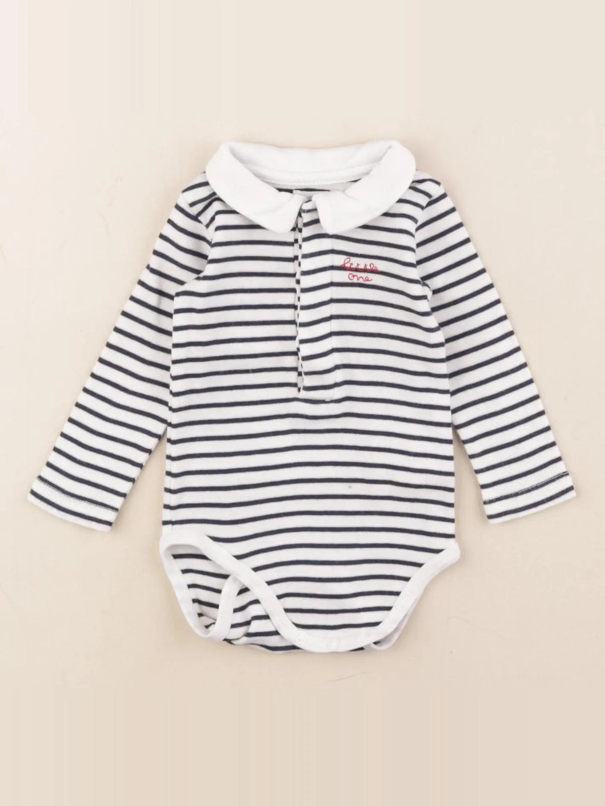 Boutchou - body à col blanc, bleu - 1 mois