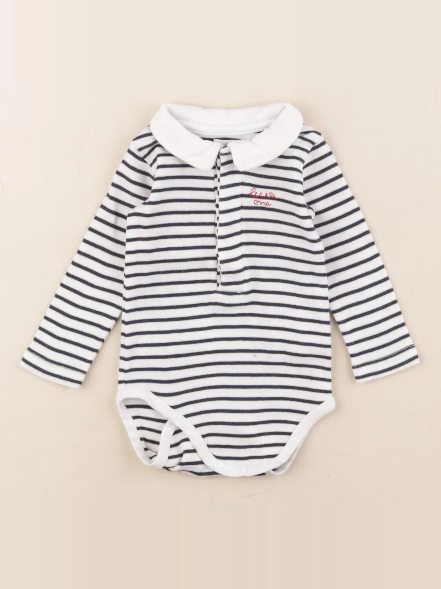 Boutchou - body à col blanc, bleu - 1 mois