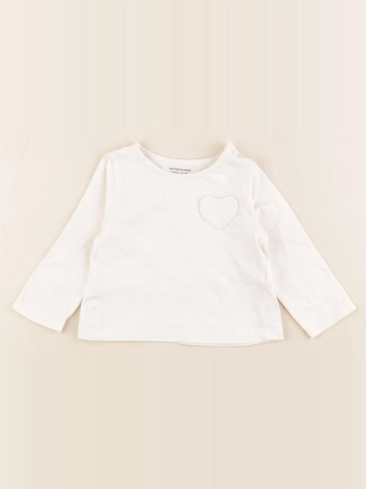 Vertbaudet - tee-shirt blanc - 6 mois