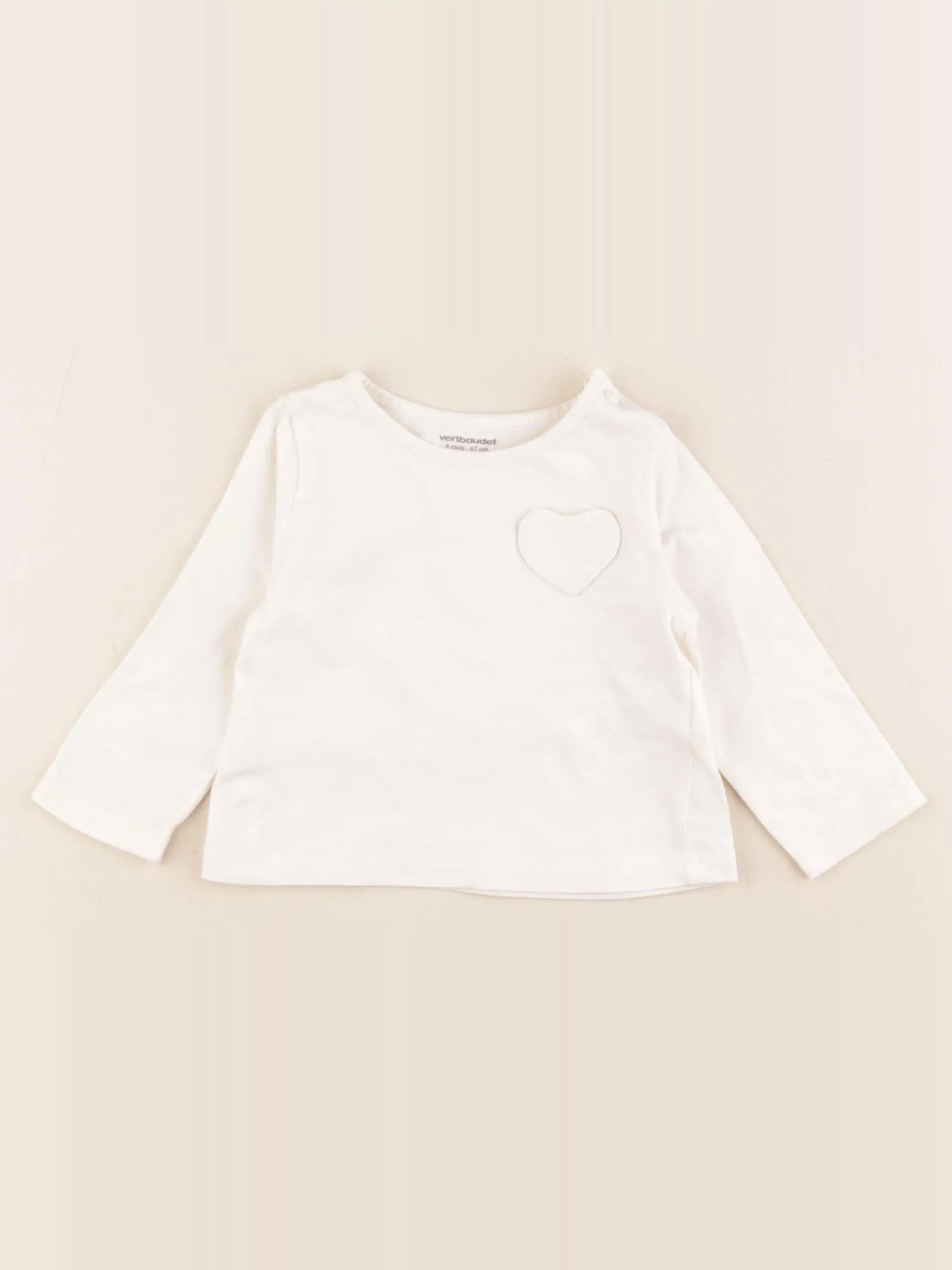 Vertbaudet - tee-shirt blanc - 6 mois
