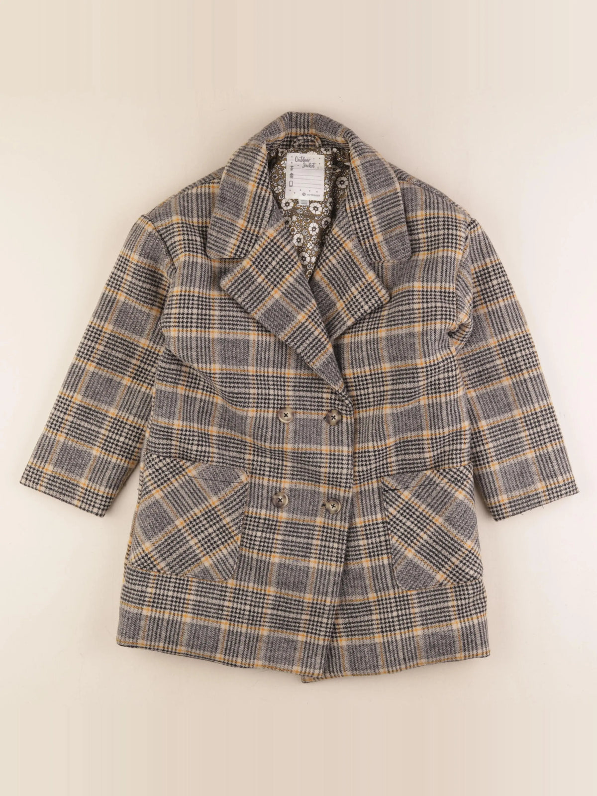 Vertbaudet - manteau noir, jaune - 9 ans
