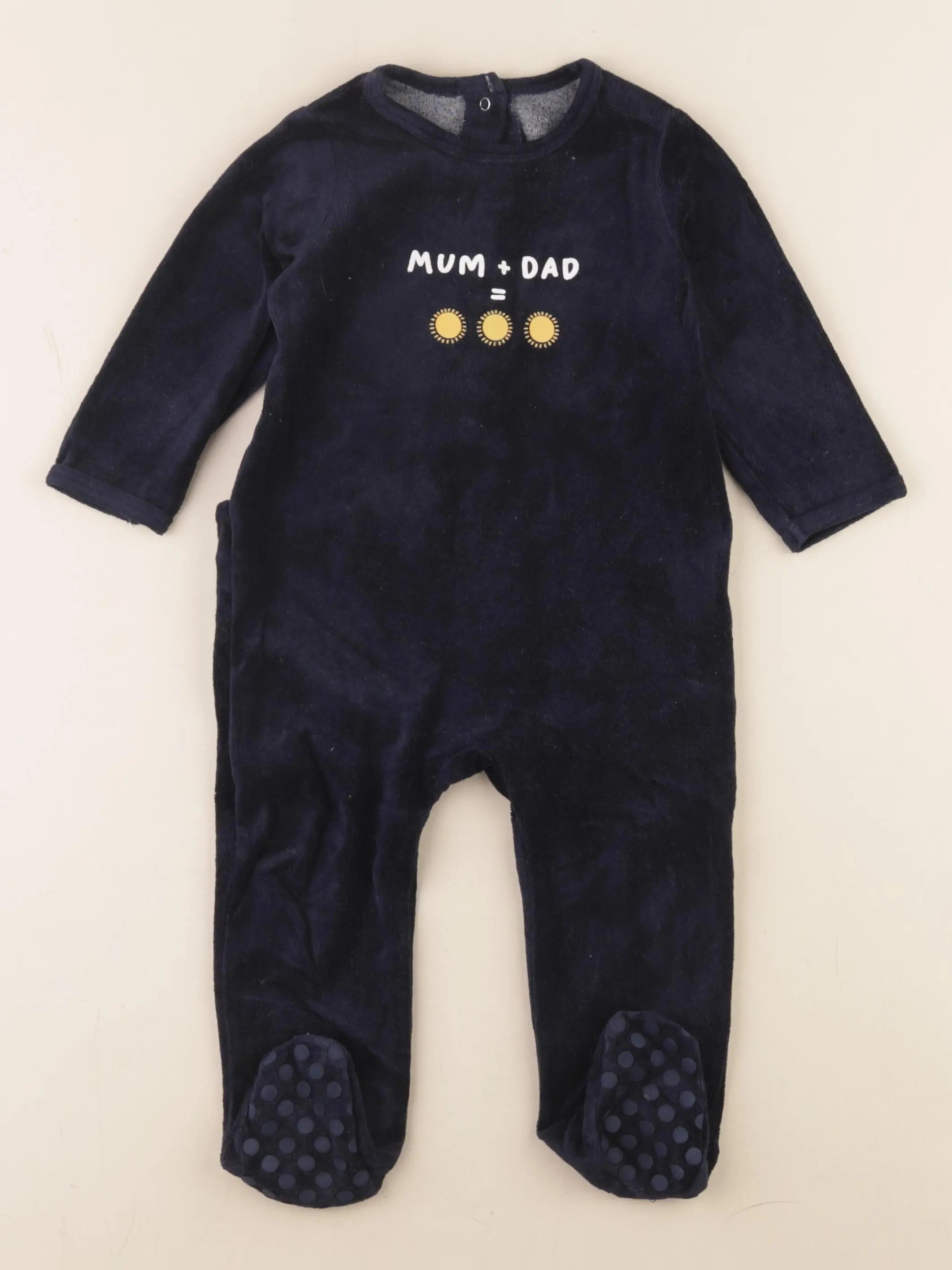 Vertbaudet - pyjama velours bleu - 12/18 mois