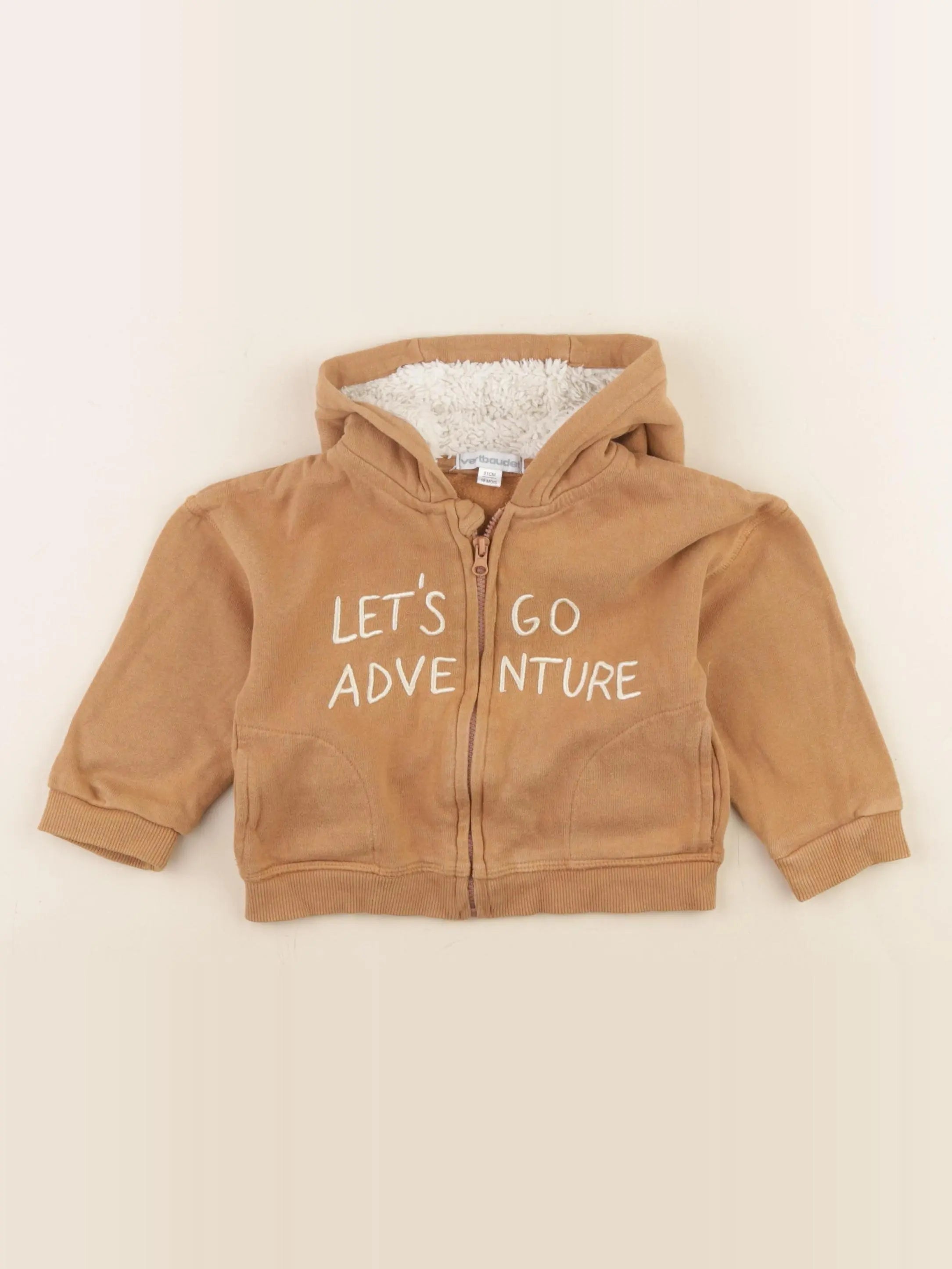 Vertbaudet - sweat marron - 18 mois