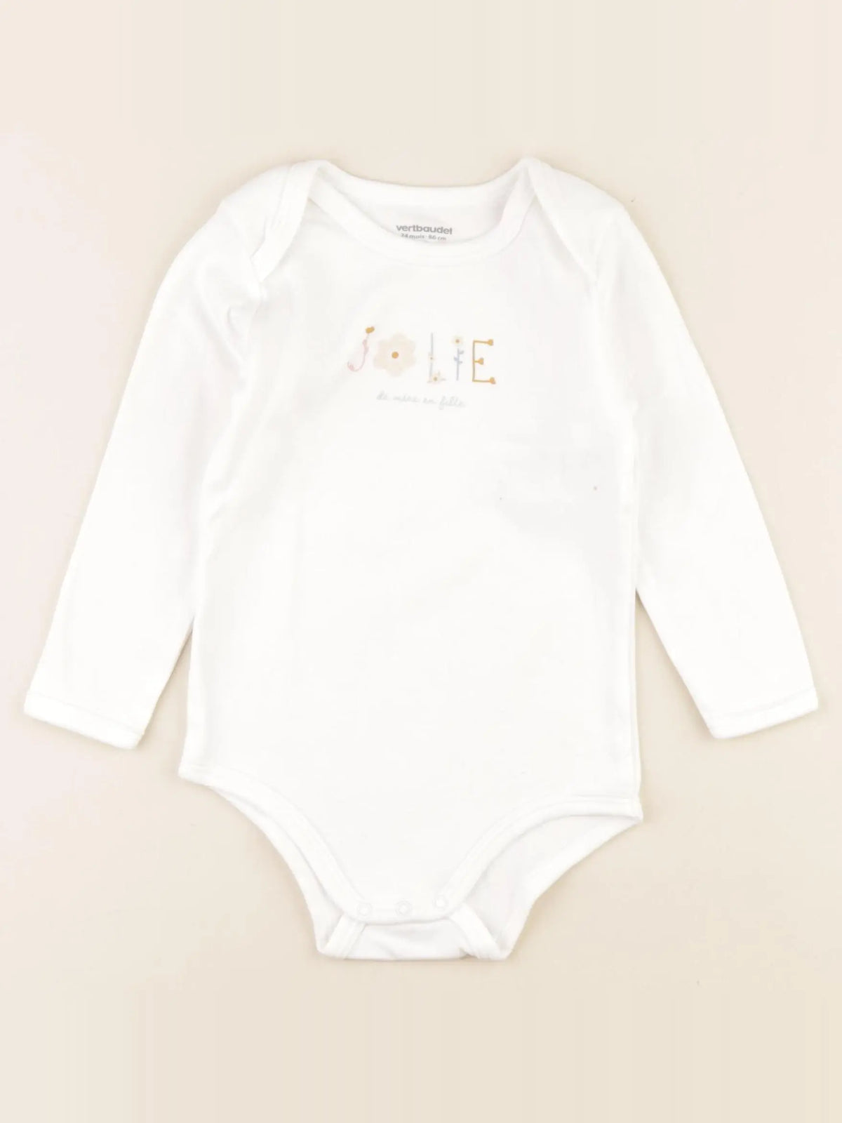 Vertbaudet - body blanc - 24 mois