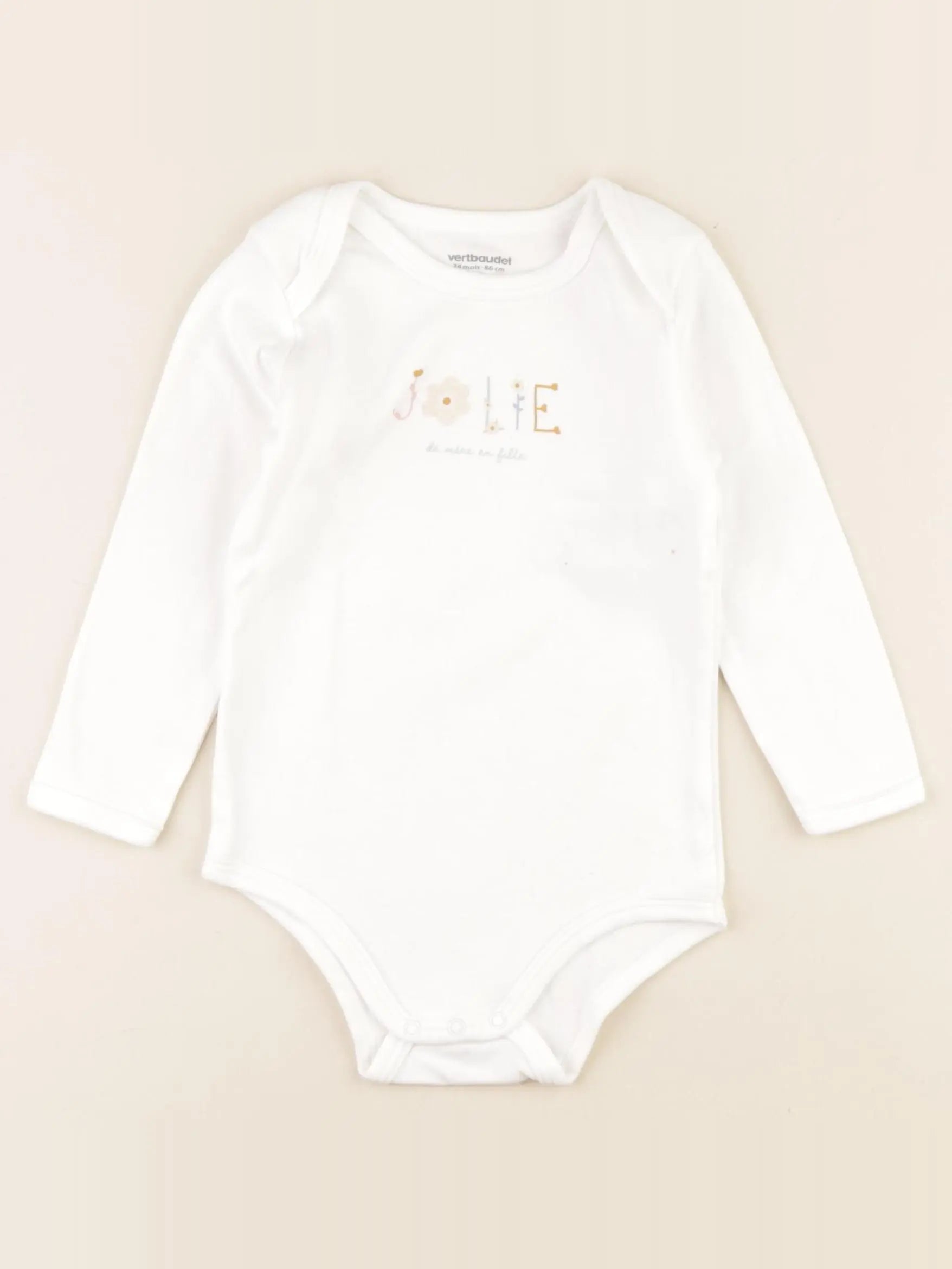 Vertbaudet - body blanc - 24 mois