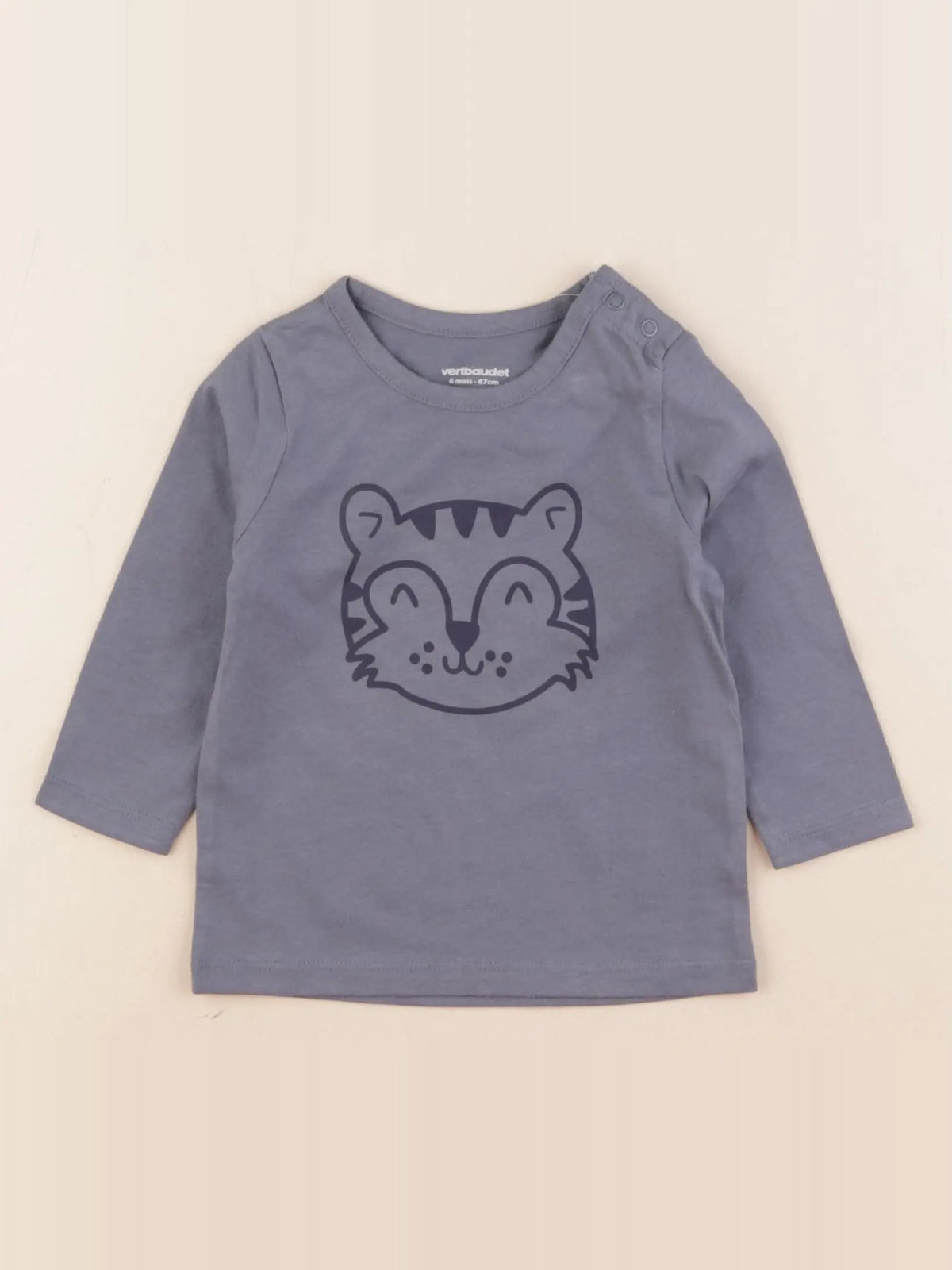 Vertbaudet - tee-shirt bleu - 6 mois